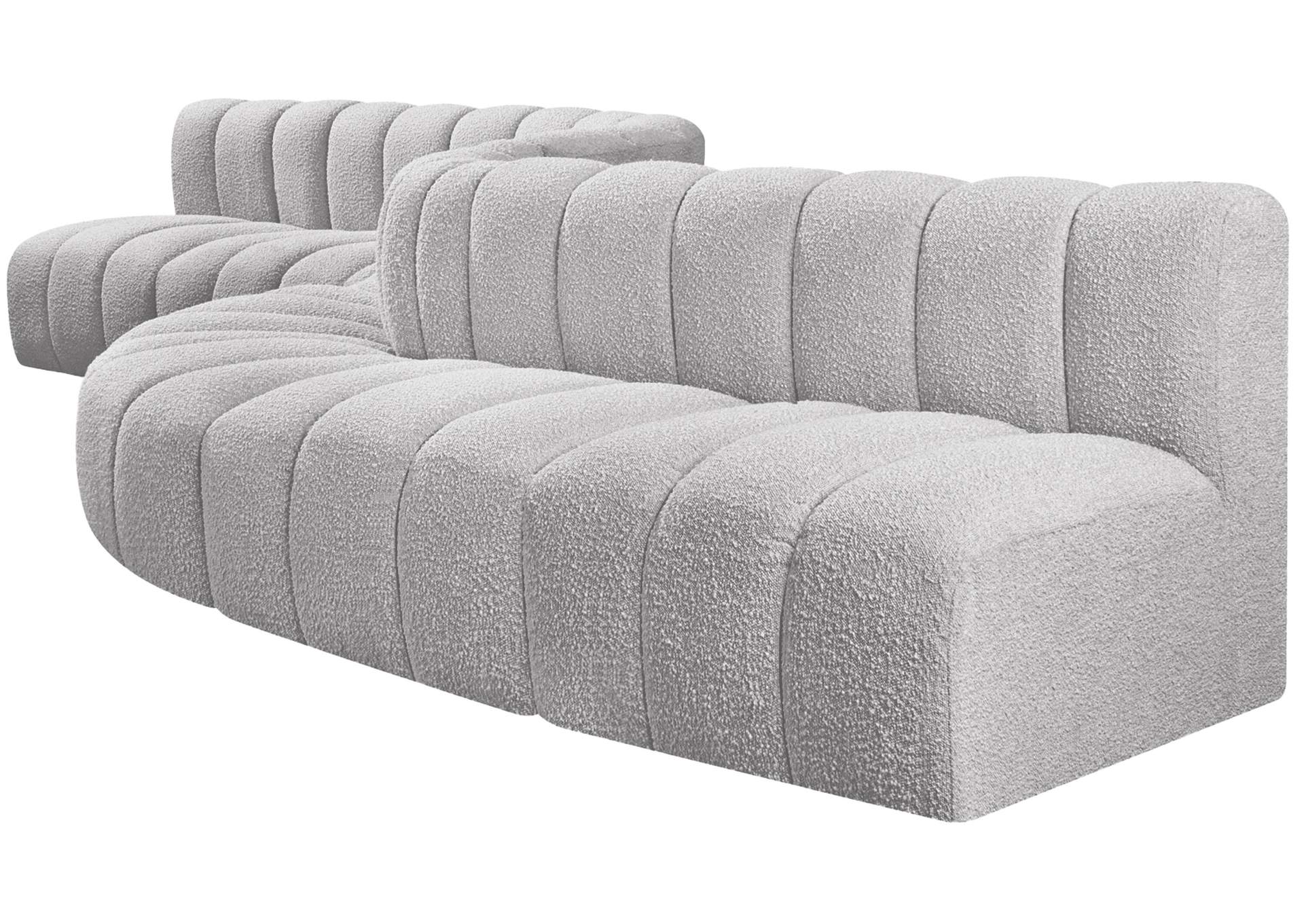 Arc Grey Boucle Fabric Modular Sofa,Meridian Furniture