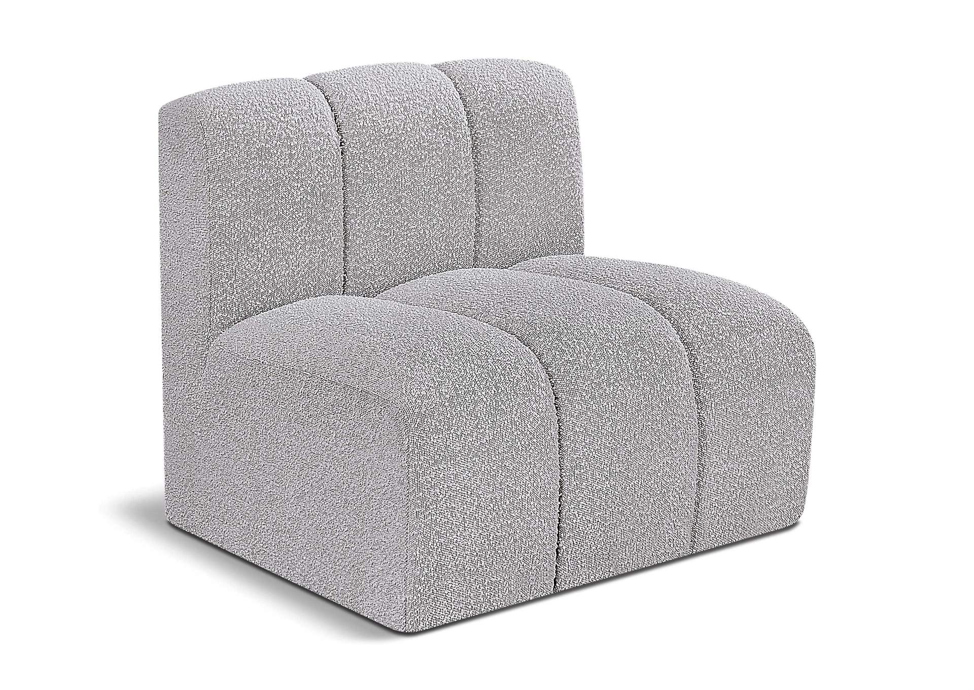 Arc Grey Boucle Fabric Straight Chair,Meridian Furniture