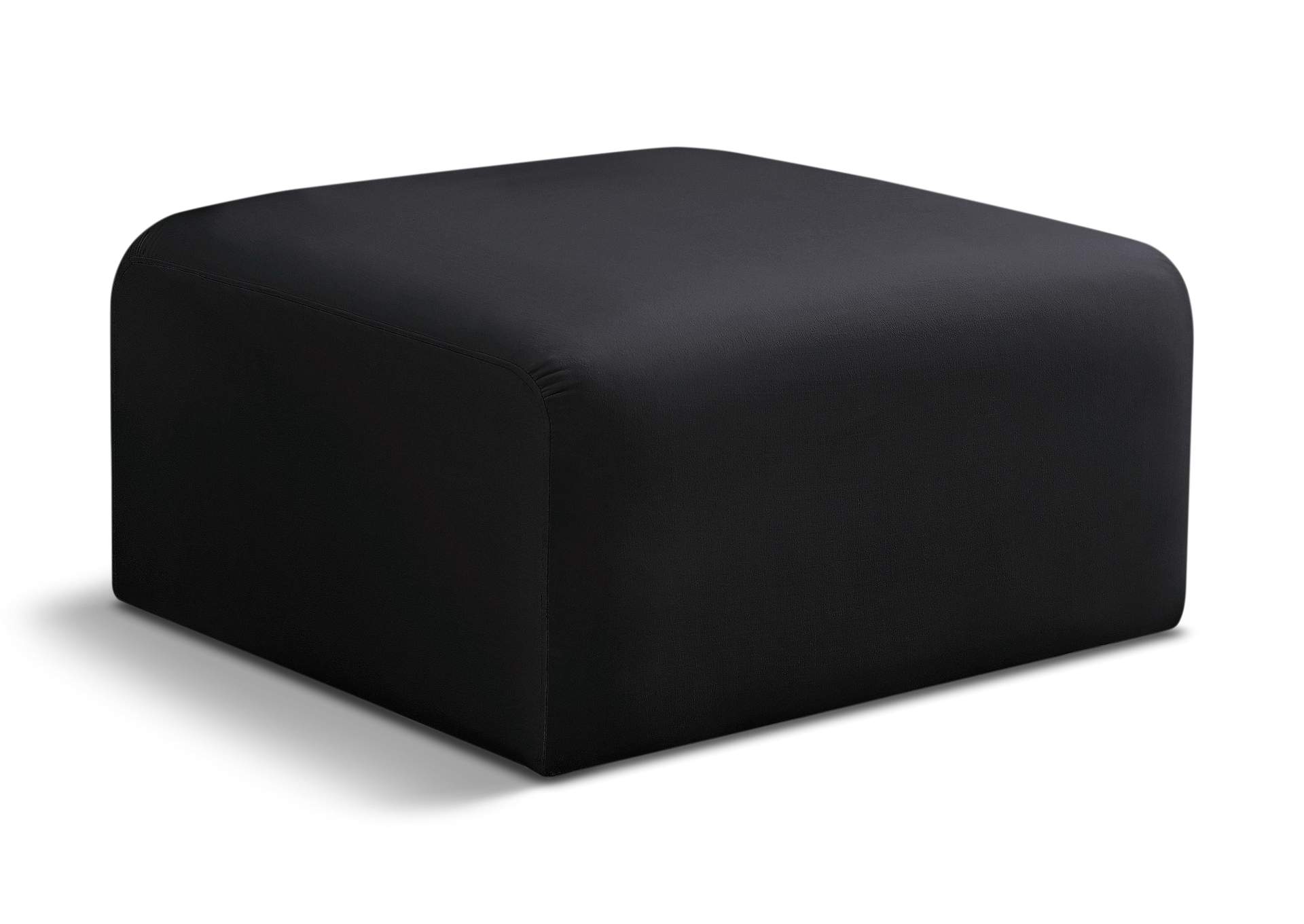 Arc Black Velvet Ottoman,Meridian Furniture