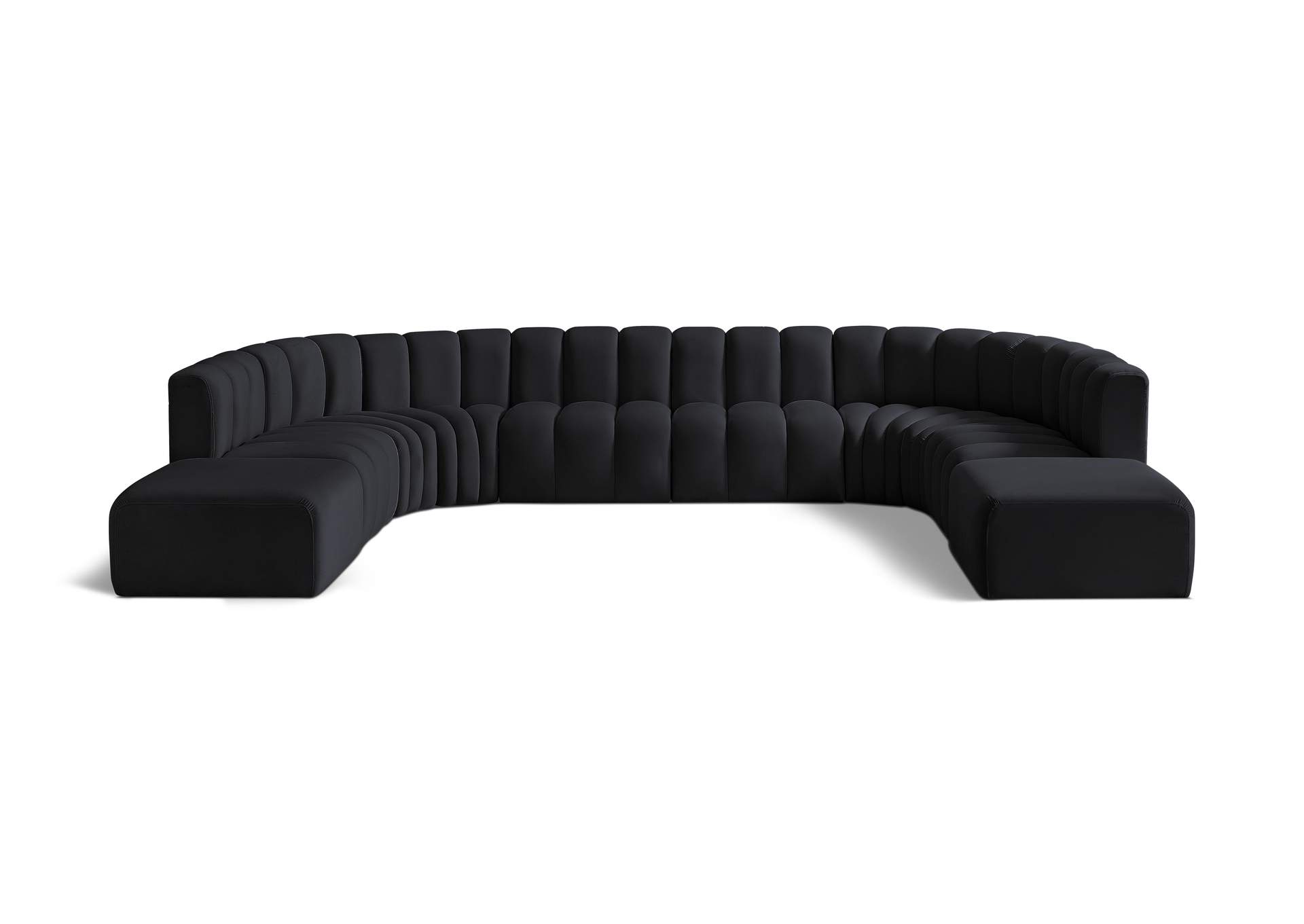 Arc Black Velvet Modular Sofa,Meridian Furniture