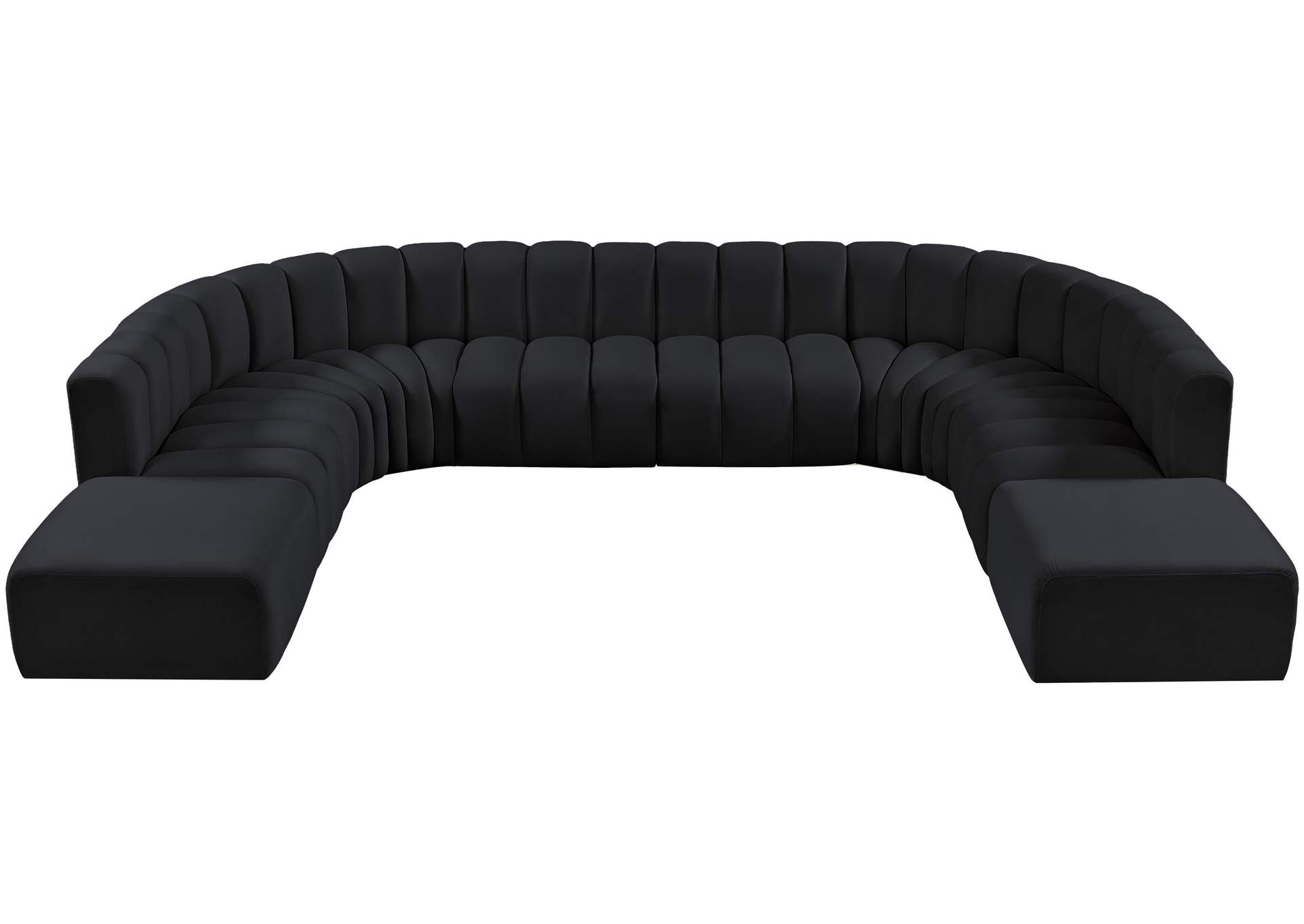 Arc Black Velvet Modular Sofa,Meridian Furniture