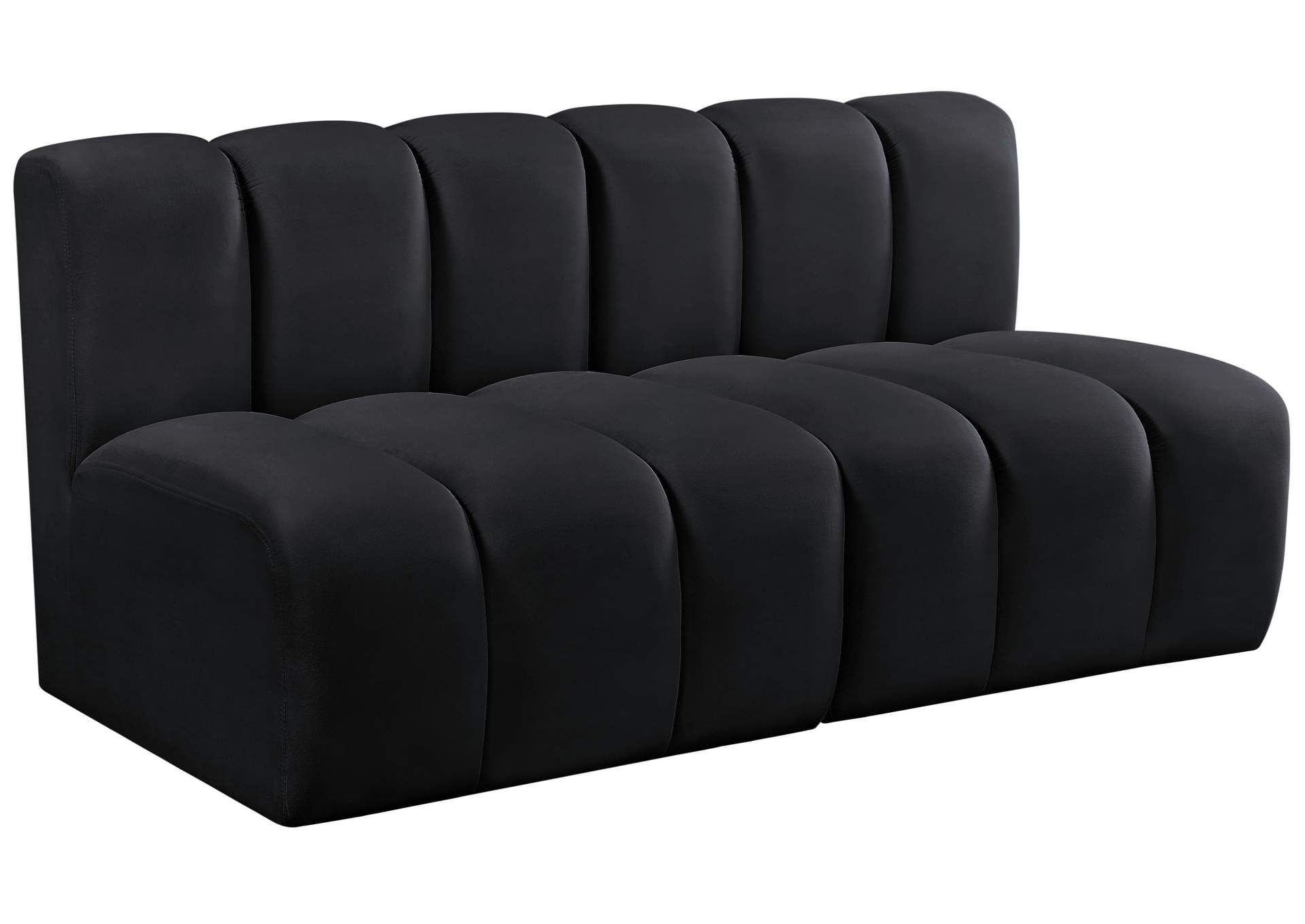 Arc Black Velvet Modular Sofa,Meridian Furniture