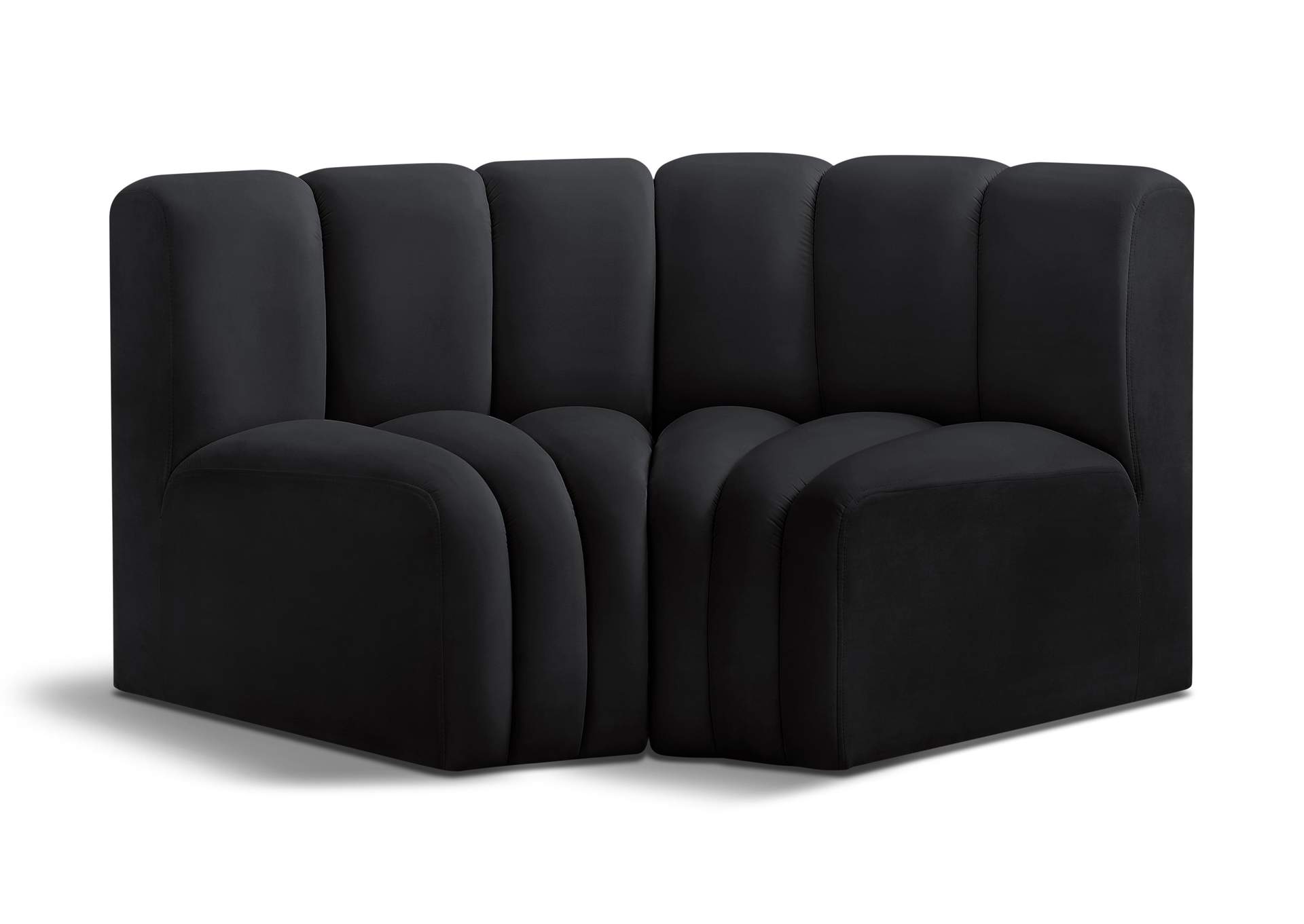 Arc Black Velvet Modular Sofa,Meridian Furniture