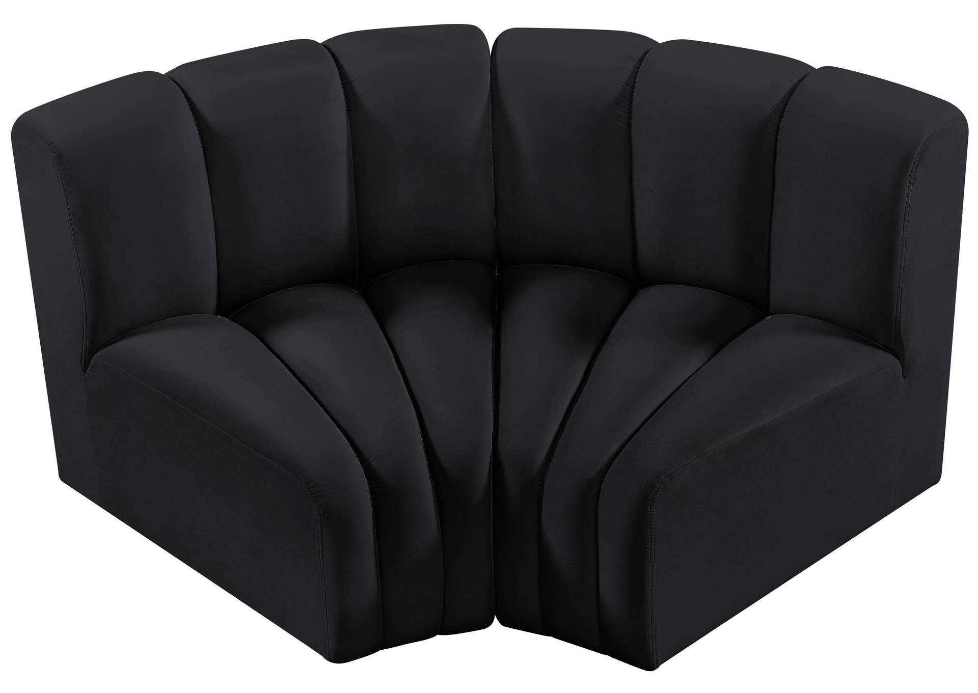 Arc Black Velvet Modular Sofa,Meridian Furniture