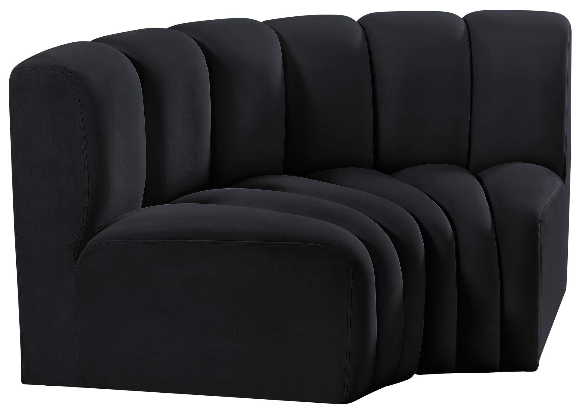 Arc Black Velvet Modular Sofa,Meridian Furniture