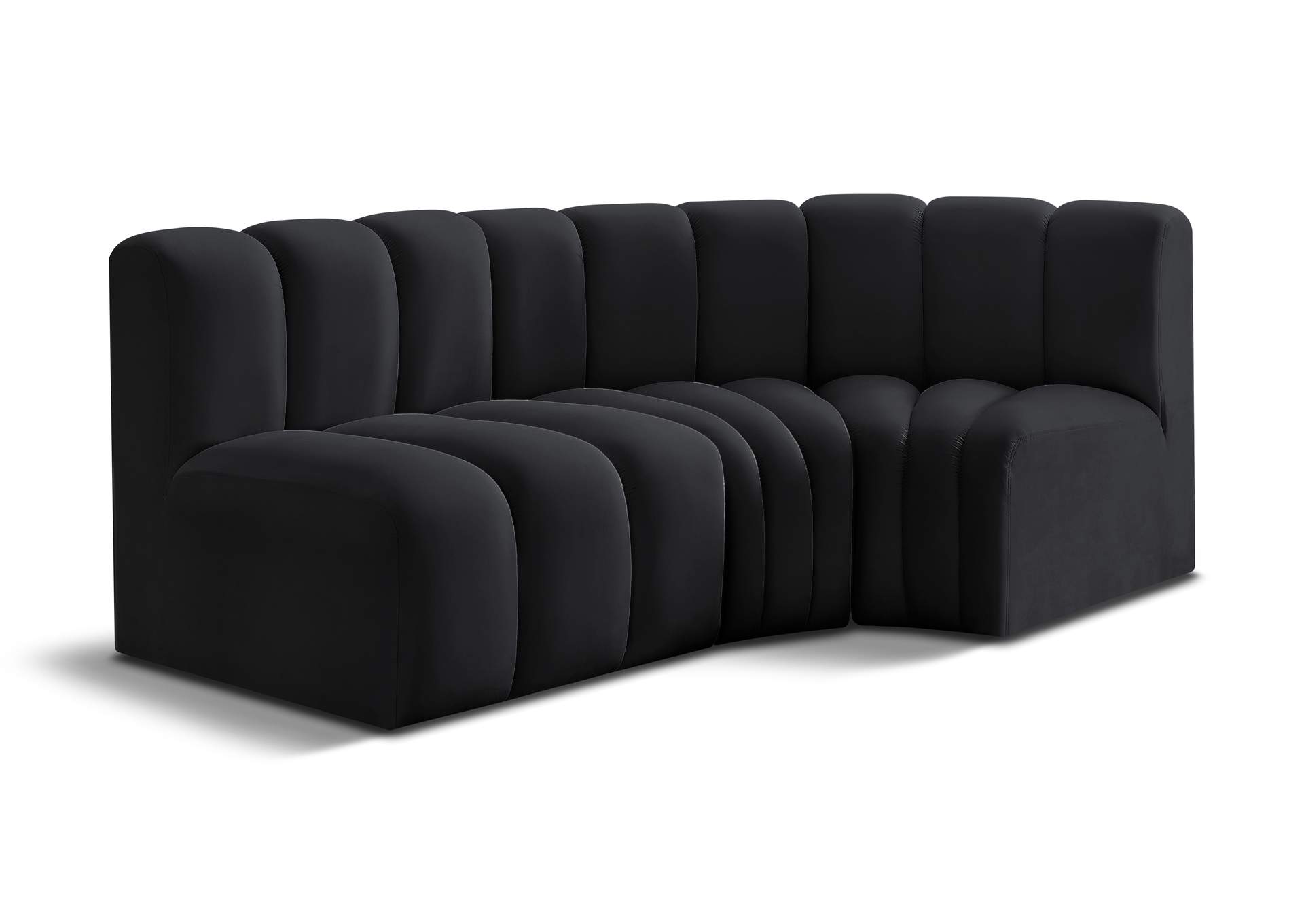 Arc Black Velvet Modular Sofa,Meridian Furniture