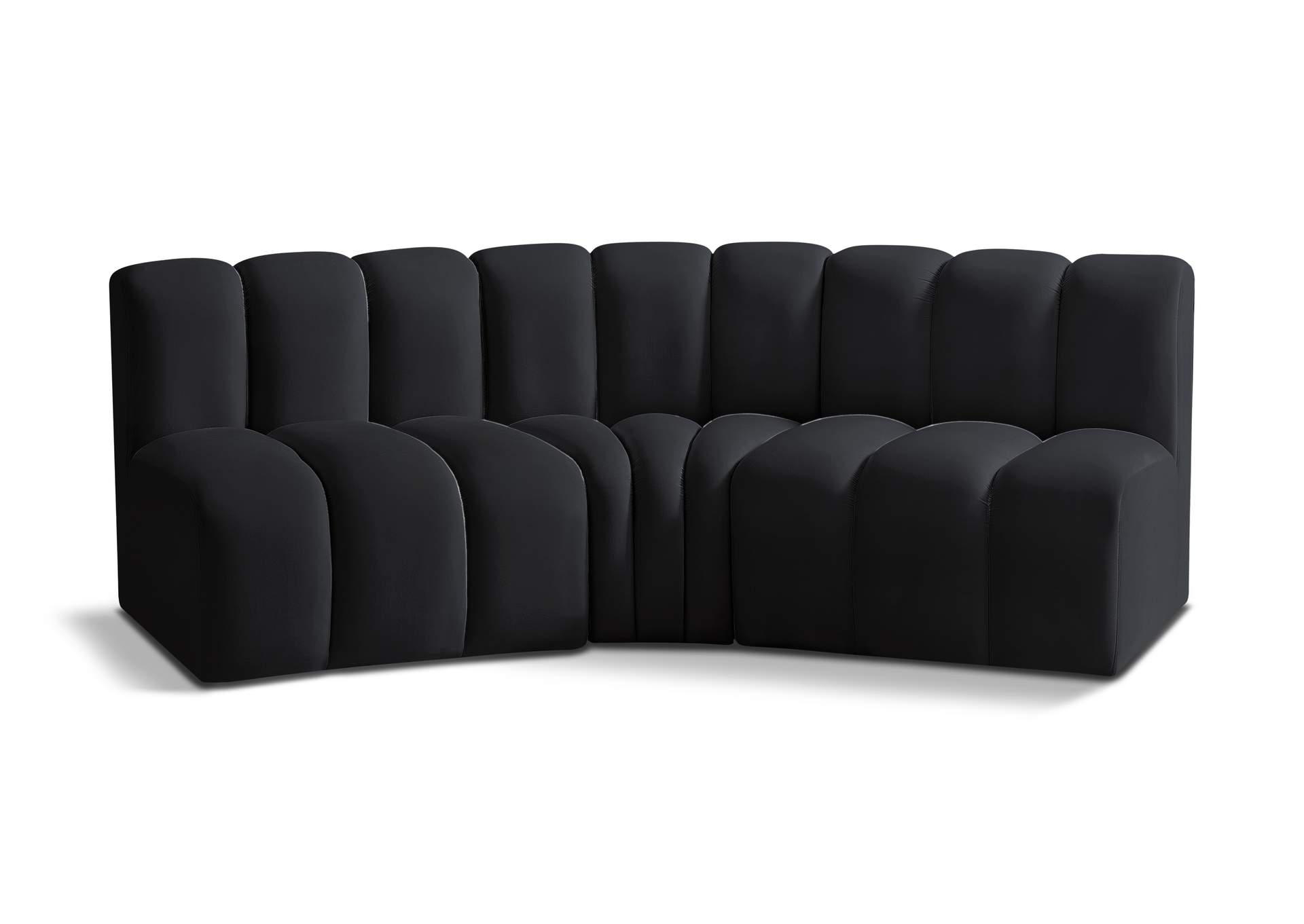 Arc Black Velvet Modular Sofa,Meridian Furniture