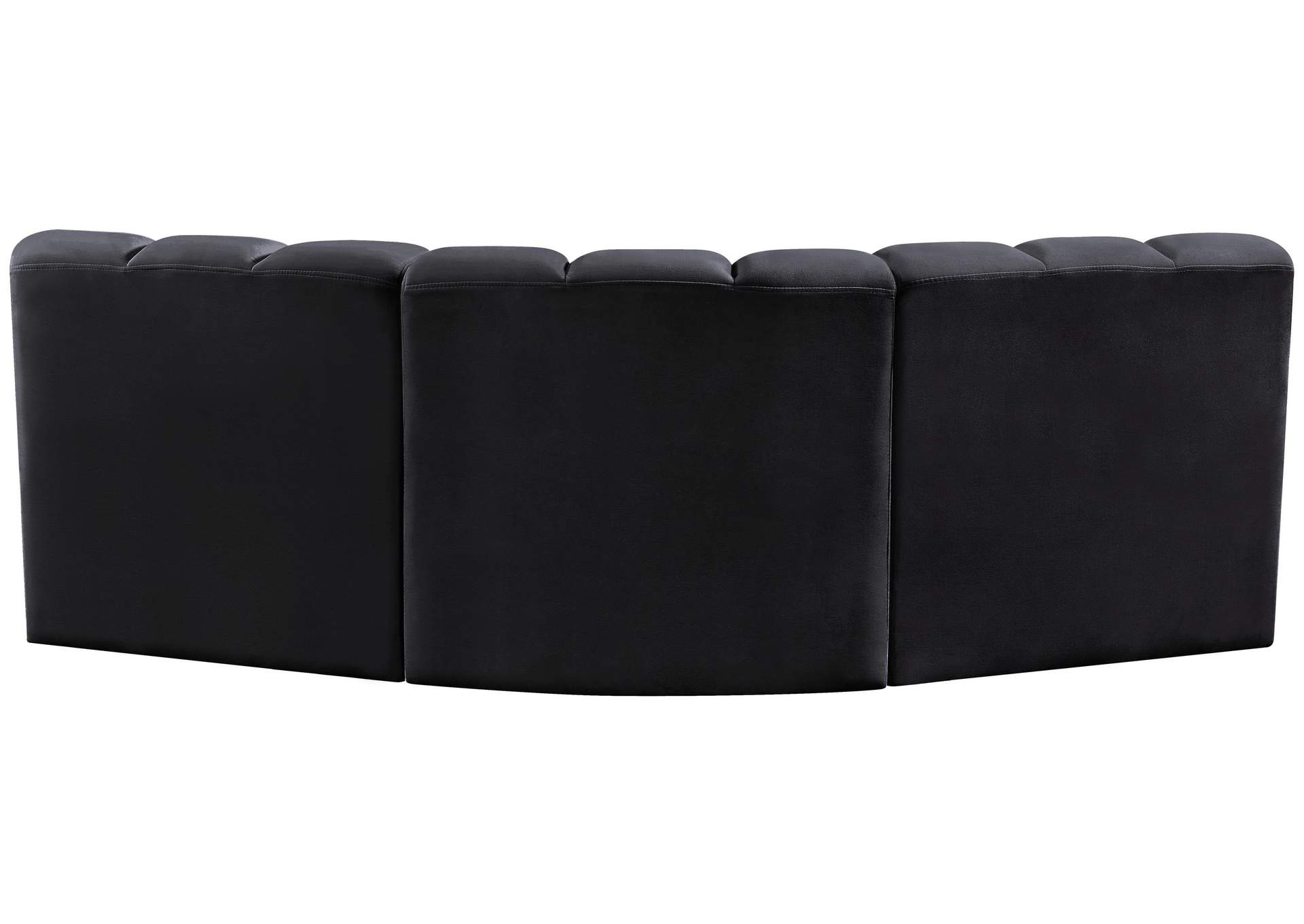 Arc Black Velvet Modular Sofa,Meridian Furniture