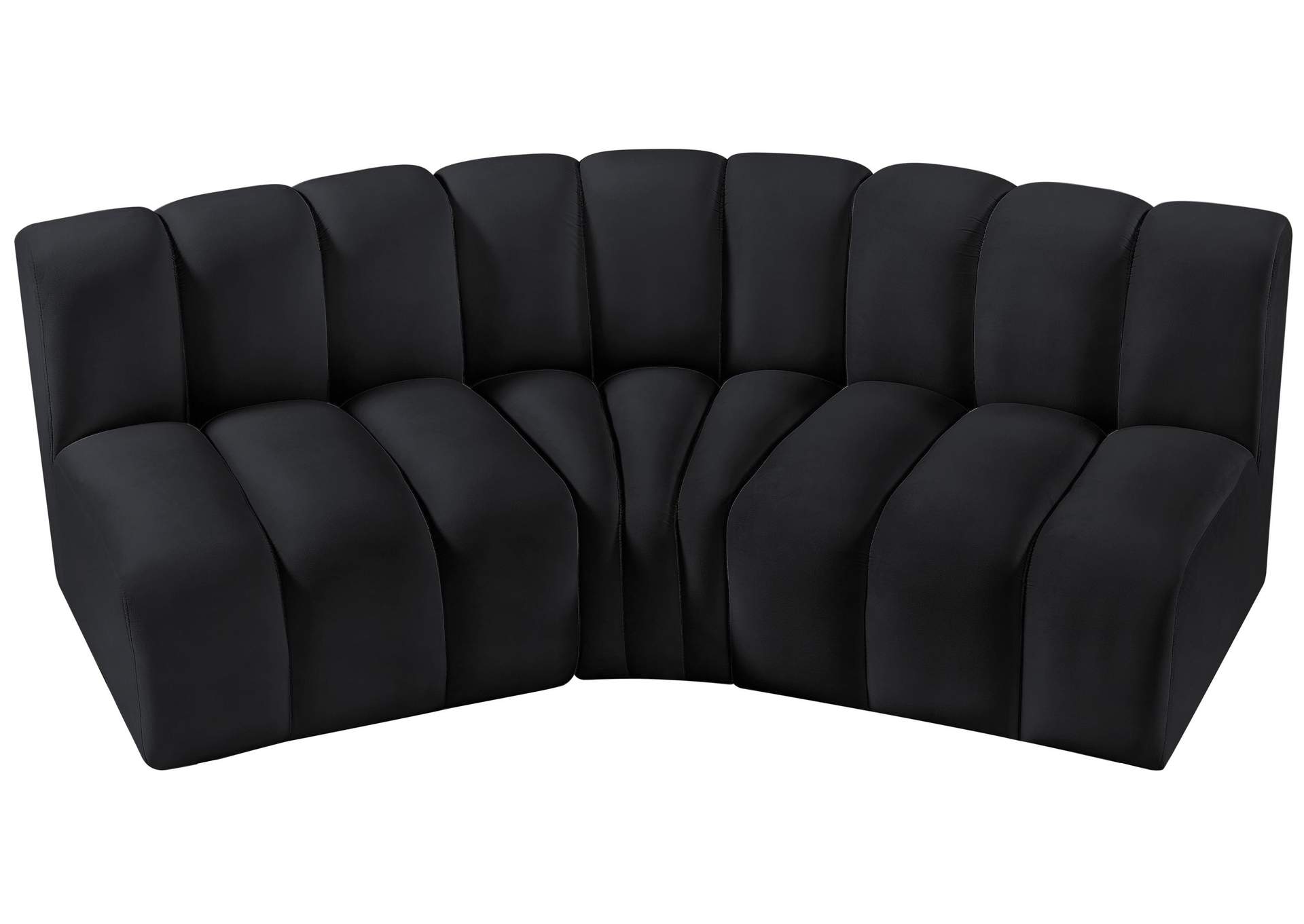 Arc Black Velvet Modular Sofa,Meridian Furniture