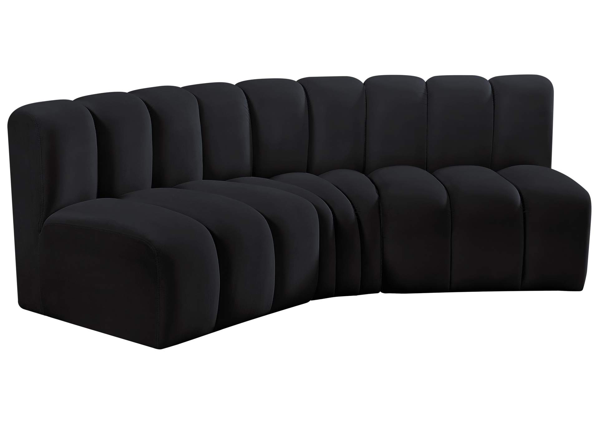 Arc Black Velvet Modular Sofa,Meridian Furniture