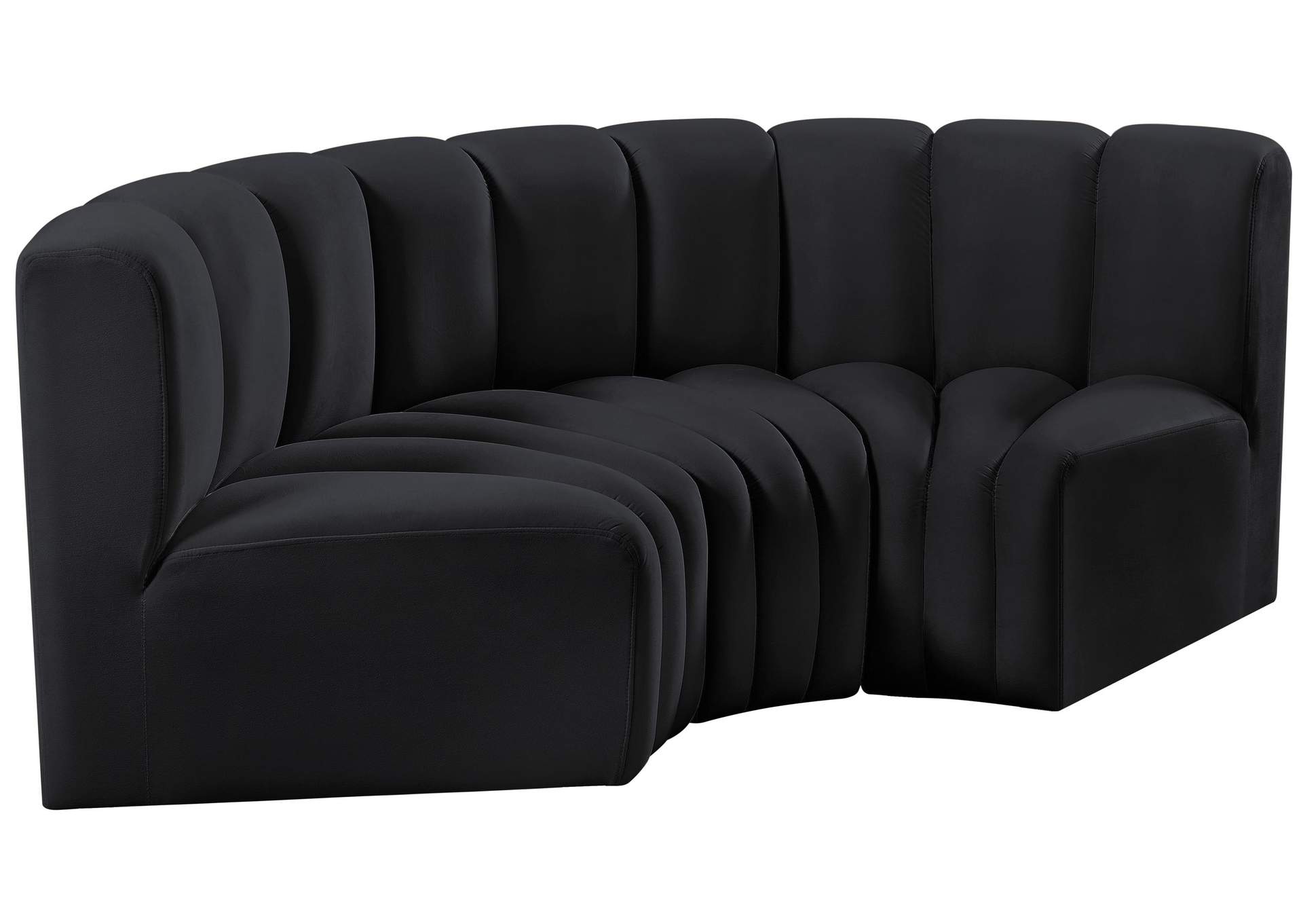 Arc Black Velvet Modular Sofa,Meridian Furniture