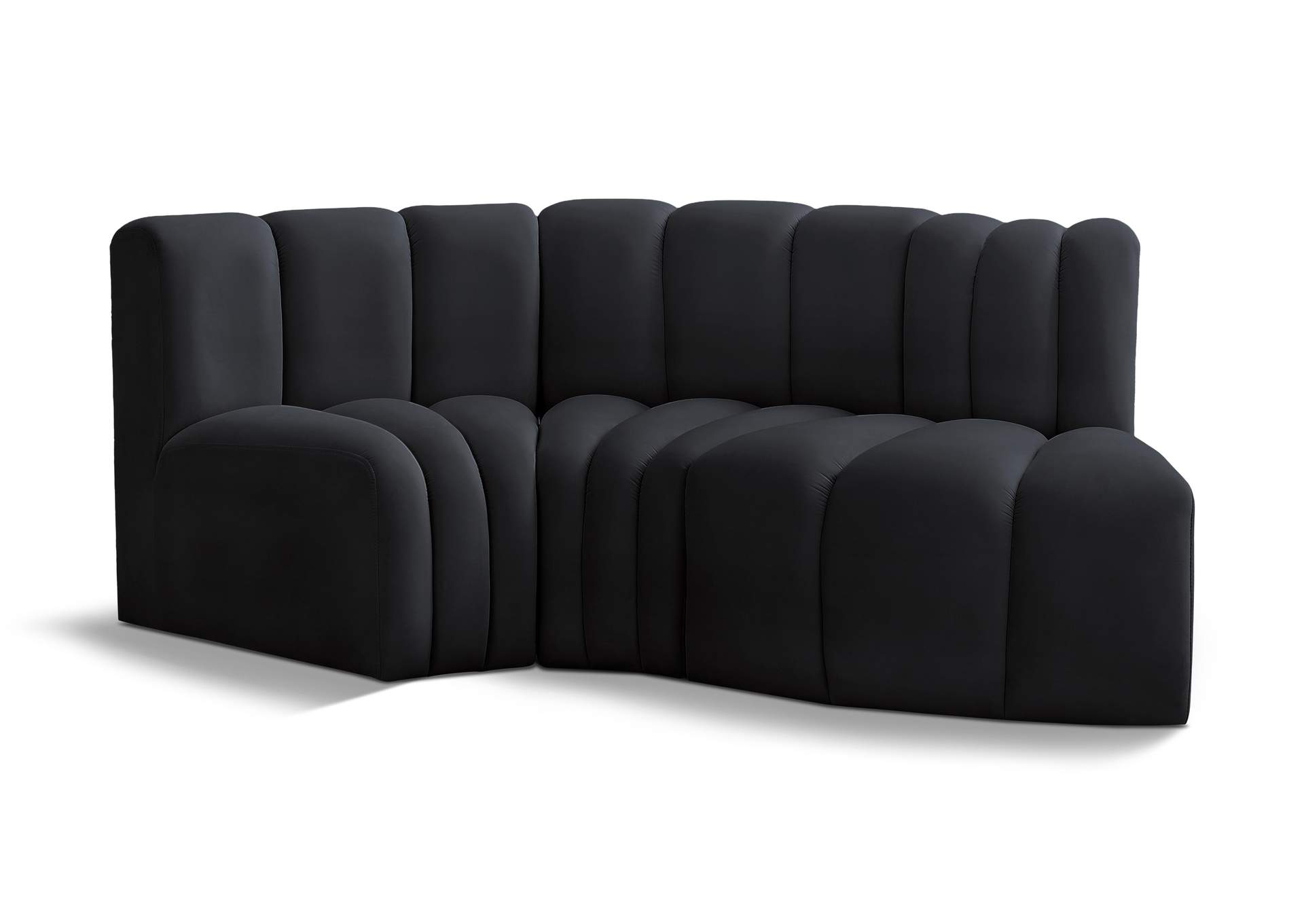 Arc Black Velvet Modular Sofa,Meridian Furniture