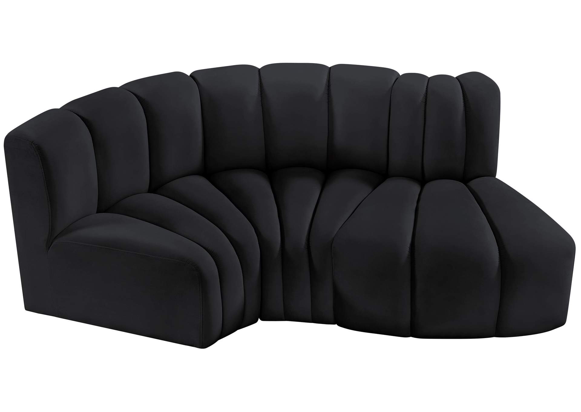 Arc Black Velvet Modular Sofa,Meridian Furniture