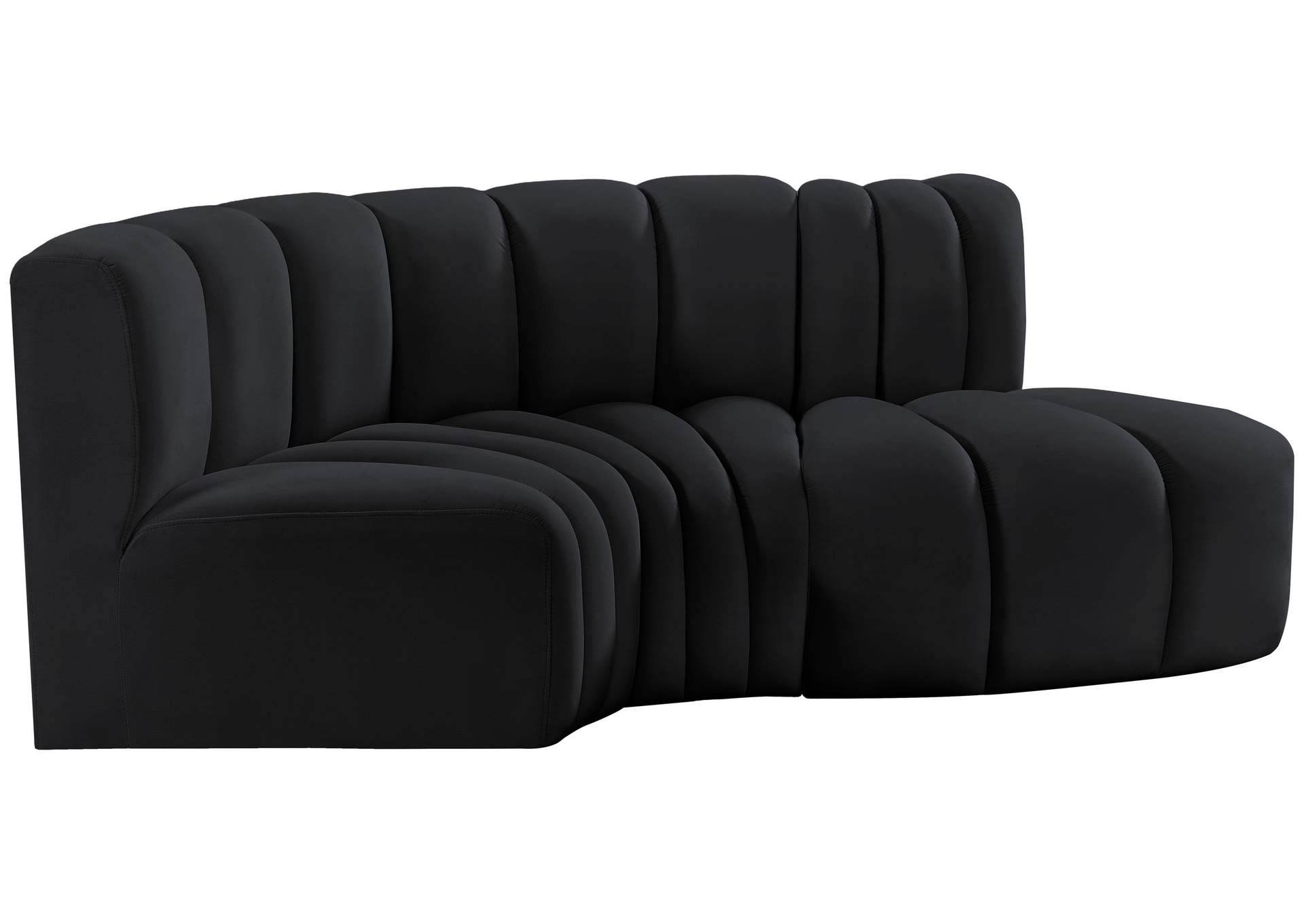 Arc Black Velvet Modular Sofa,Meridian Furniture