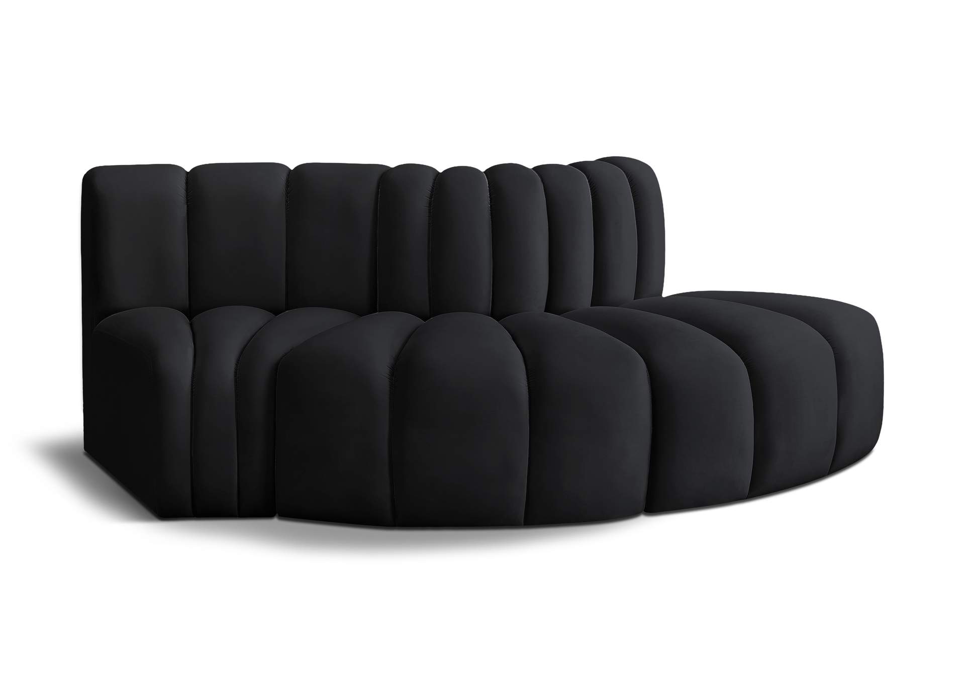 Arc Black Velvet Modular Sofa,Meridian Furniture