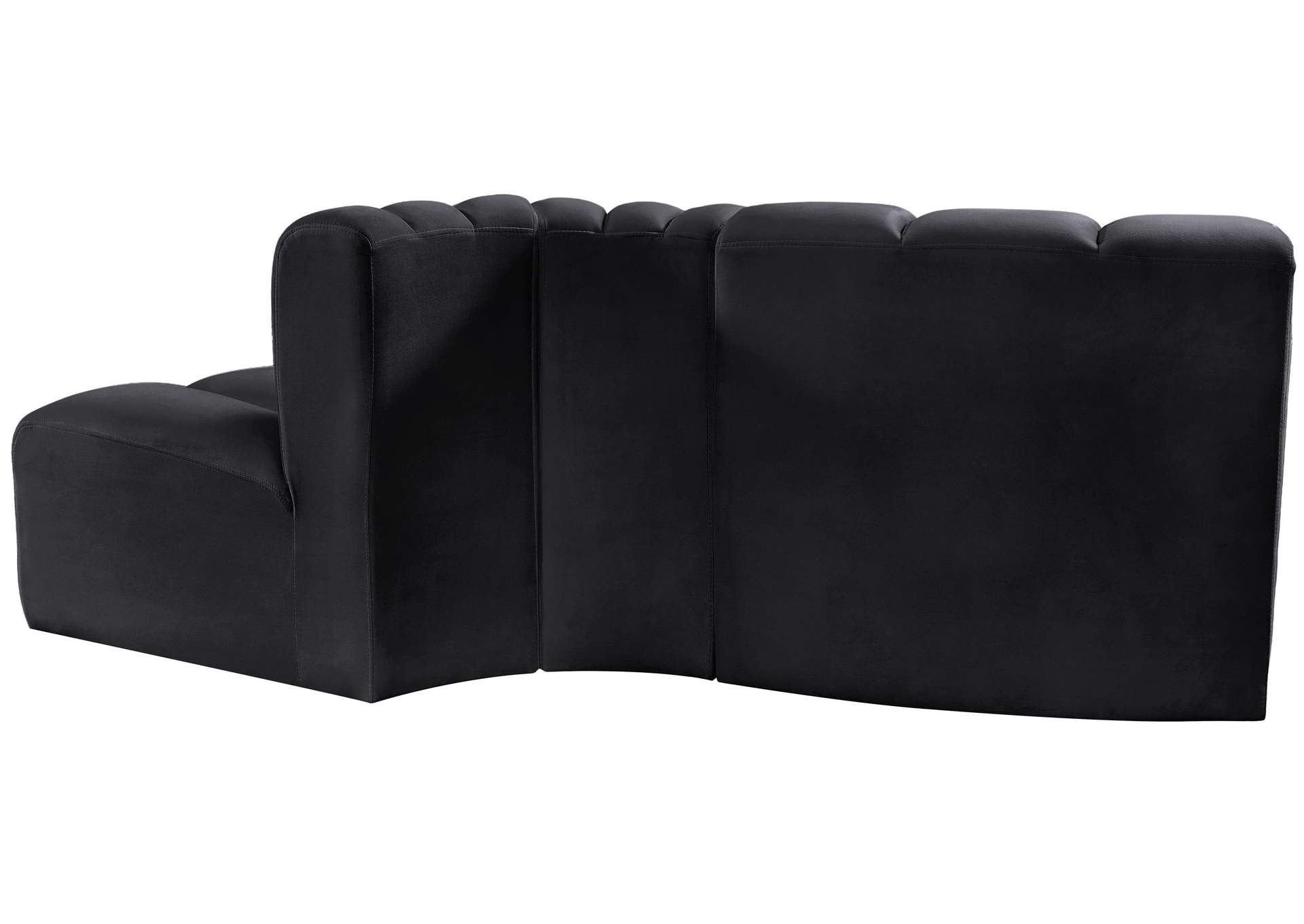 Arc Black Velvet Modular Sofa,Meridian Furniture