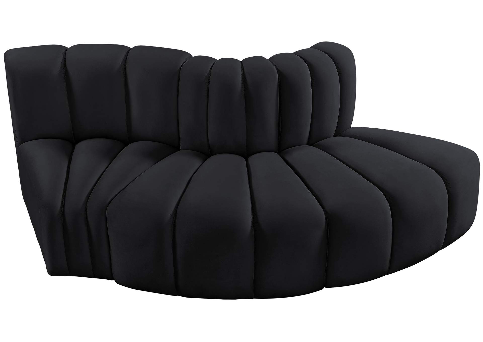 Arc Black Velvet Modular Sofa,Meridian Furniture