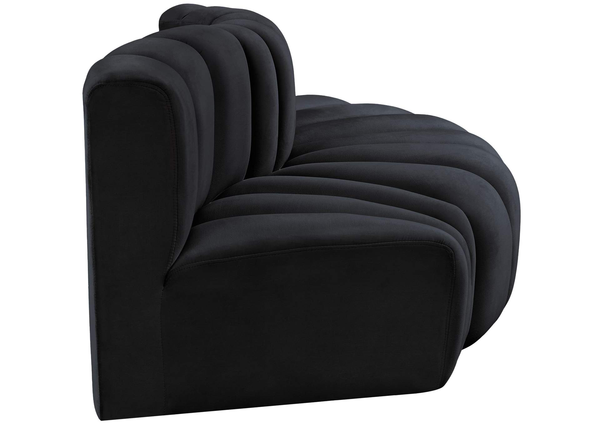 Arc Black Velvet Modular Sofa,Meridian Furniture