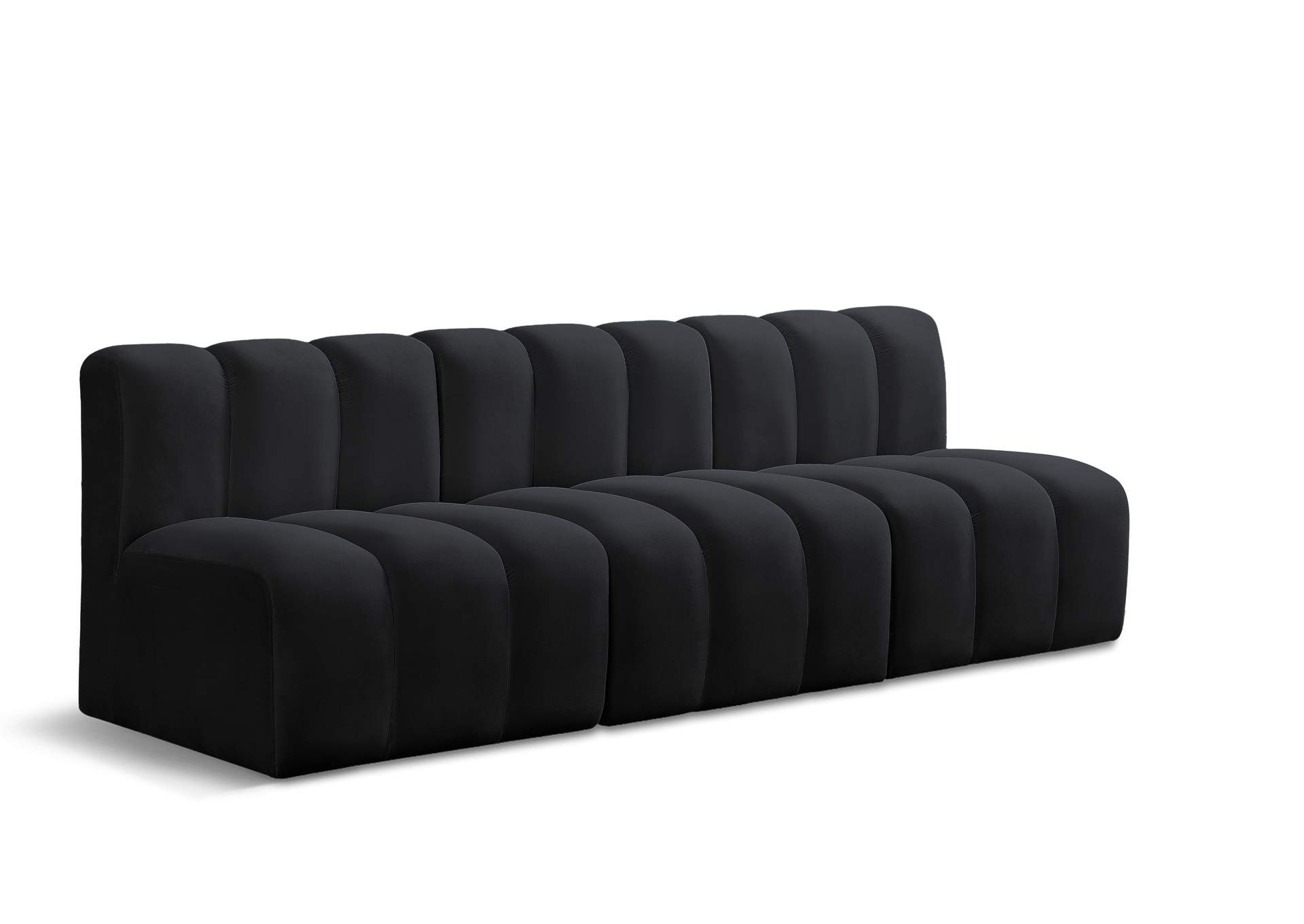 Arc Black Velvet Modular Sofa,Meridian Furniture