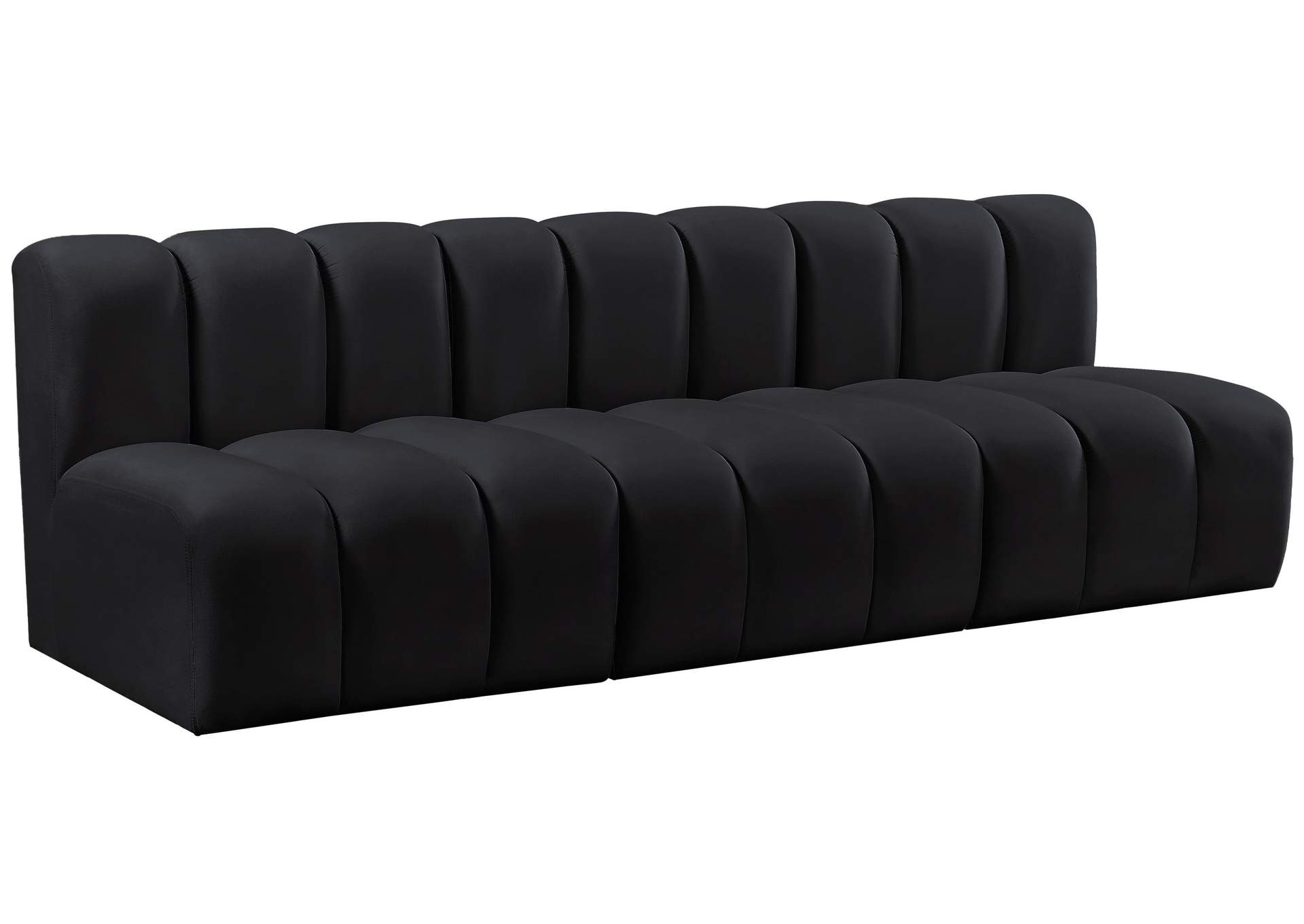 Arc Black Velvet Modular Sofa,Meridian Furniture