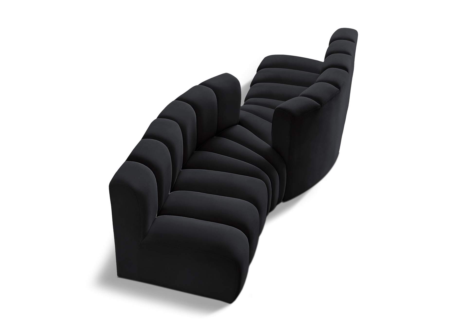 Arc Black Velvet Modular Sofa,Meridian Furniture