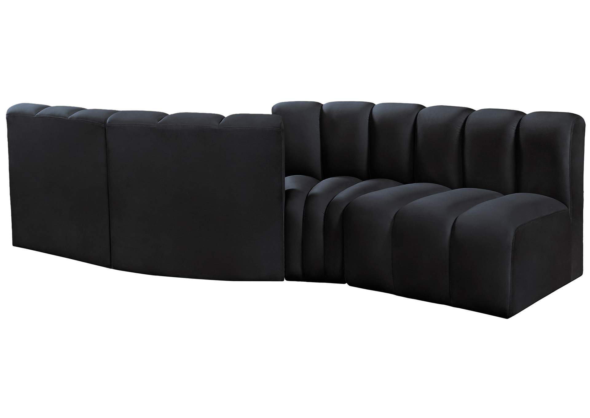 Arc Black Velvet Modular Sofa,Meridian Furniture