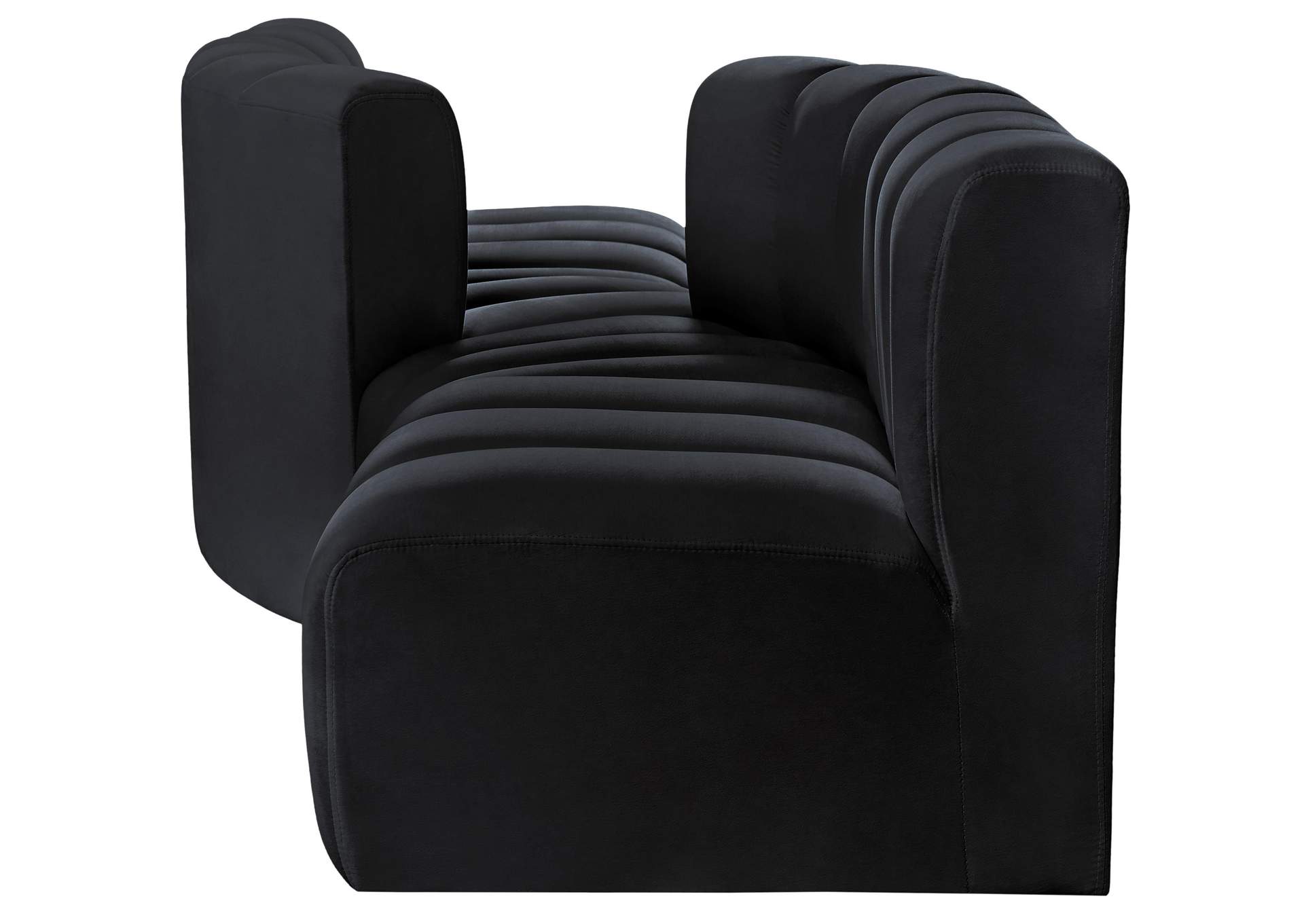 Arc Black Velvet Modular Sofa,Meridian Furniture