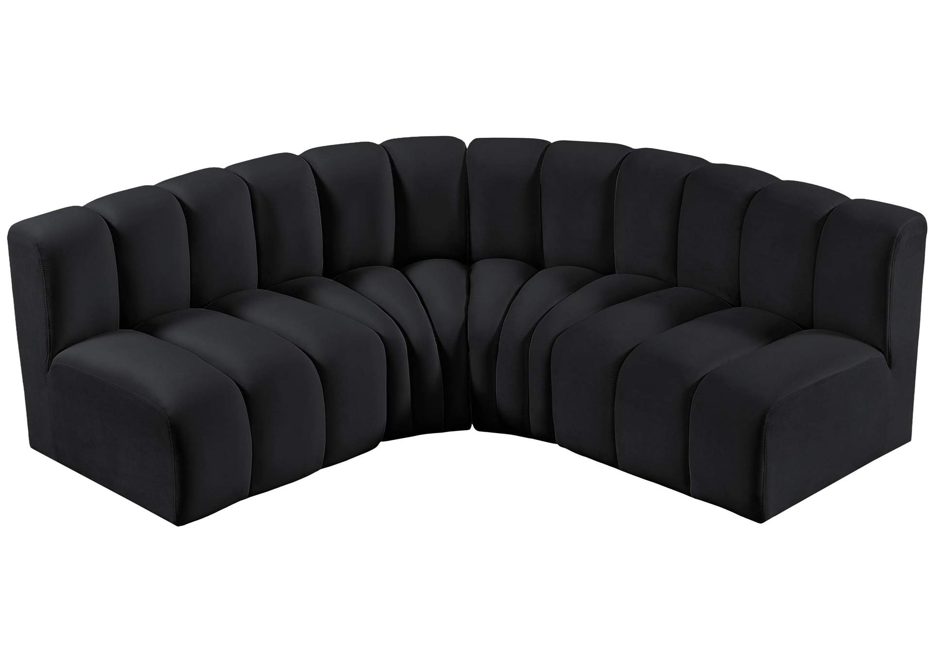 Arc Black Velvet Modular Sofa,Meridian Furniture