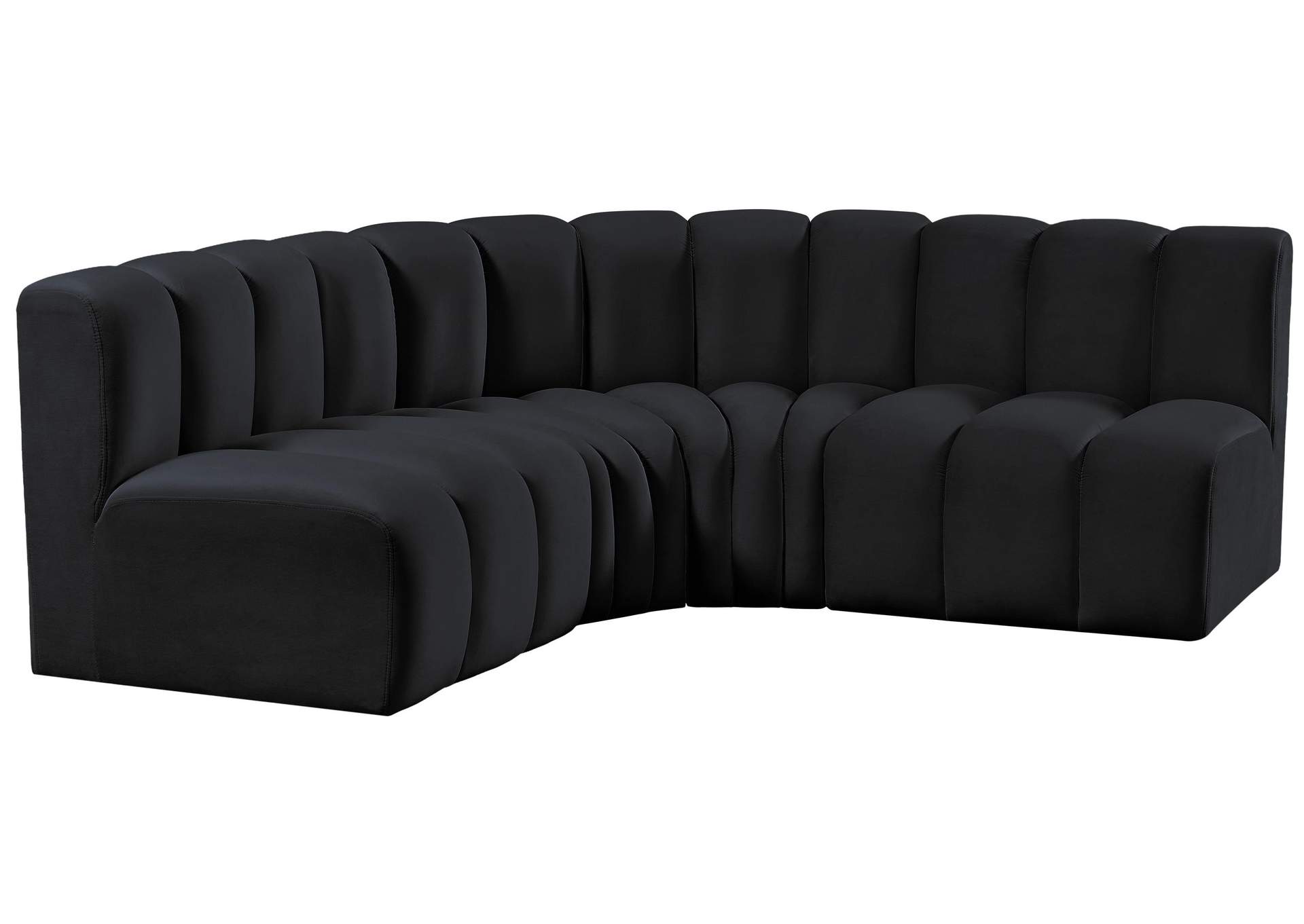 Arc Black Velvet Modular Sofa,Meridian Furniture