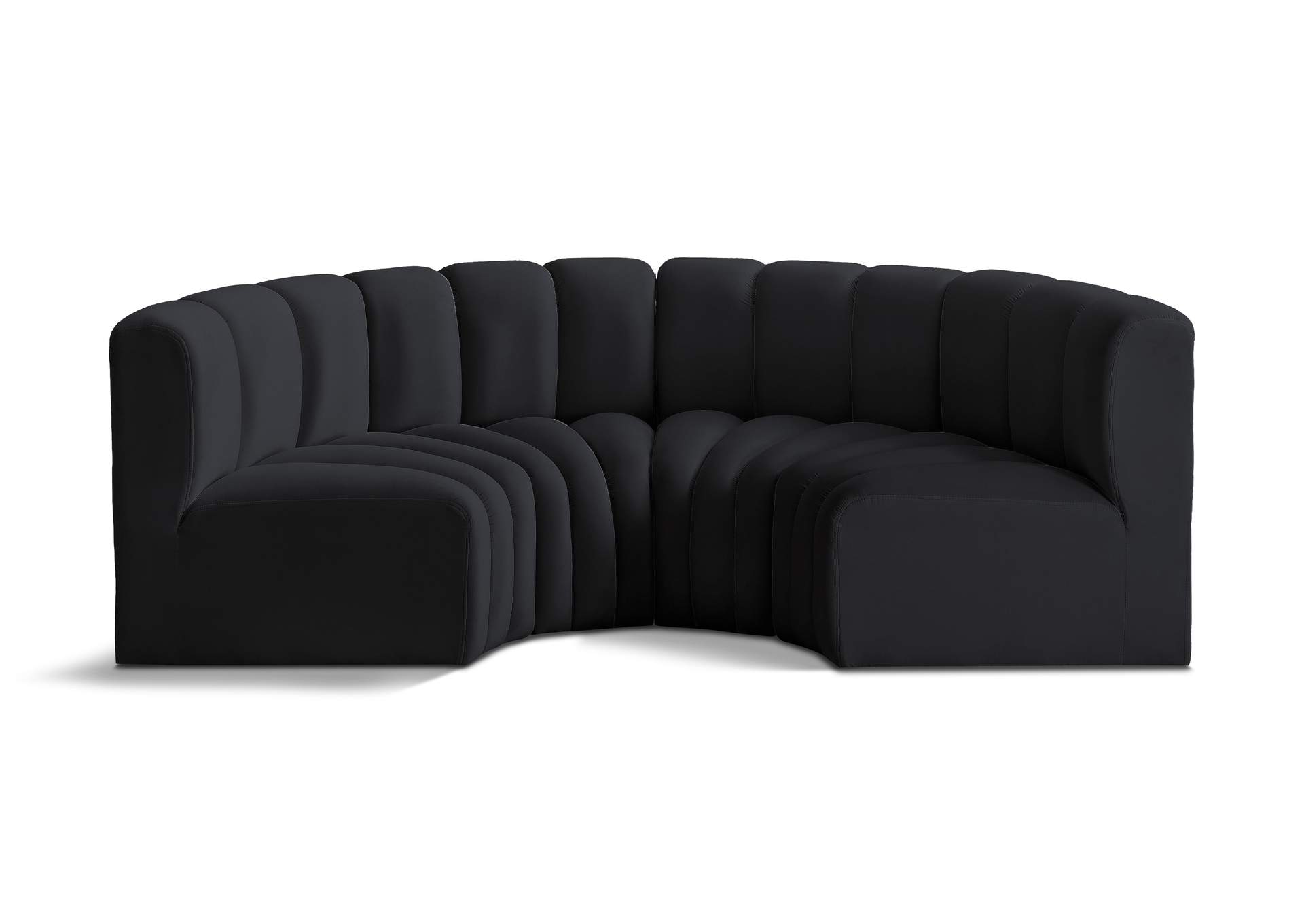 Arc Black Velvet Modular Sofa,Meridian Furniture