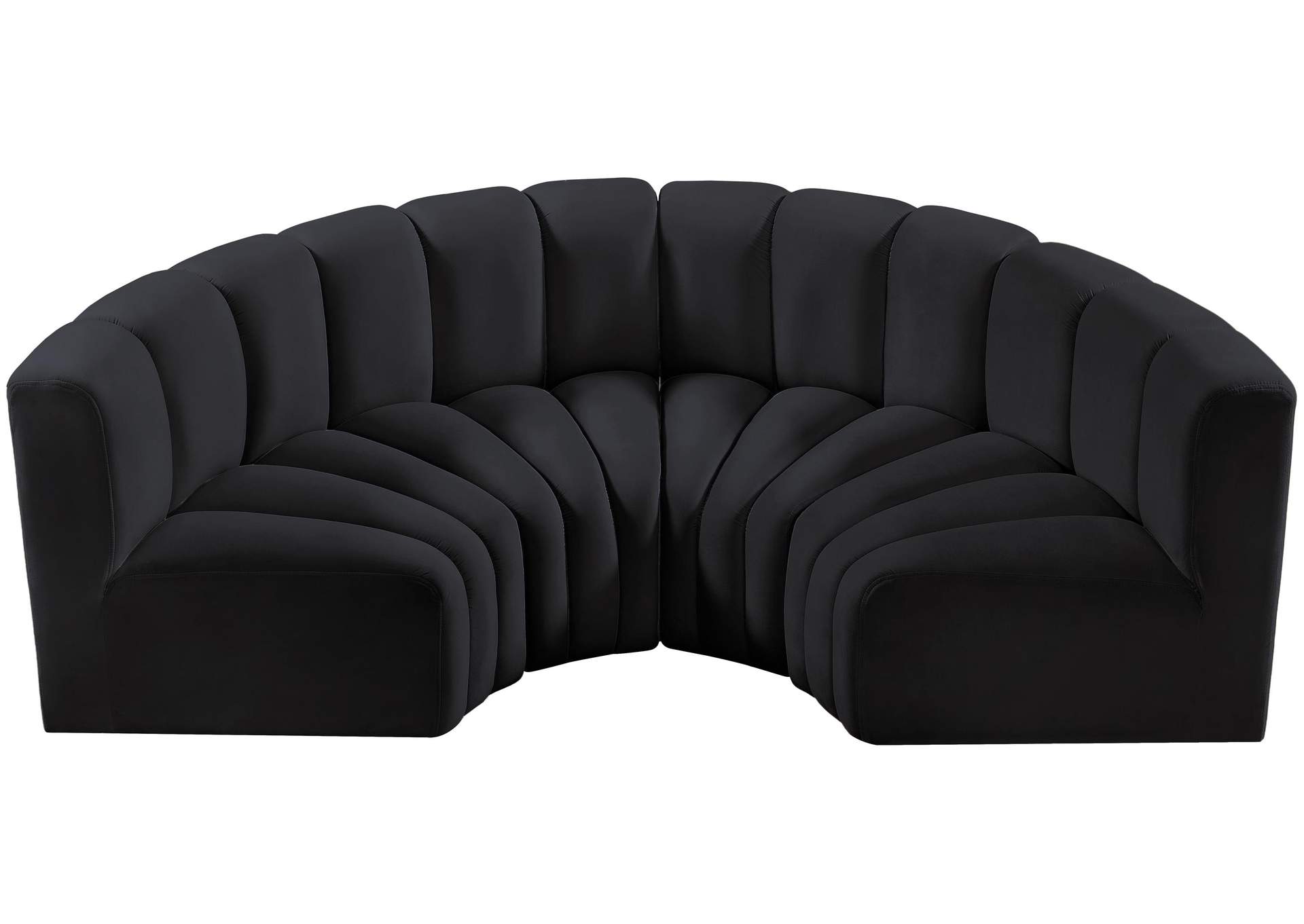 Arc Black Velvet Modular Sofa,Meridian Furniture