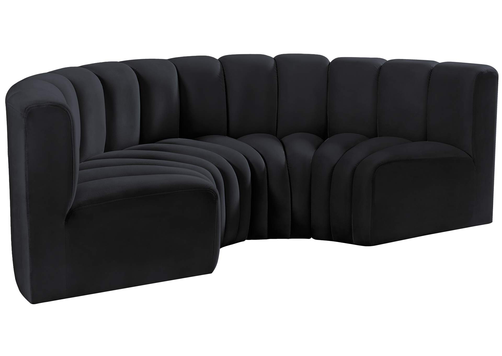 Arc Black Velvet Modular Sofa,Meridian Furniture