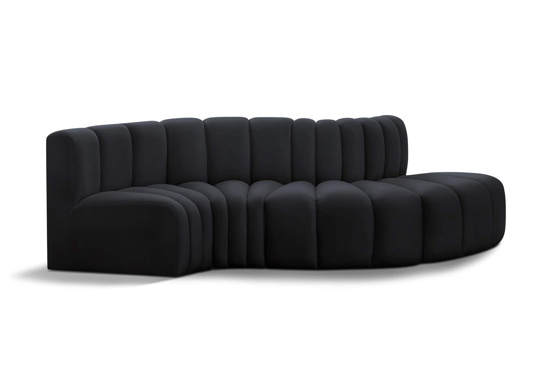 Arc Black Velvet Modular Sofa,Meridian Furniture