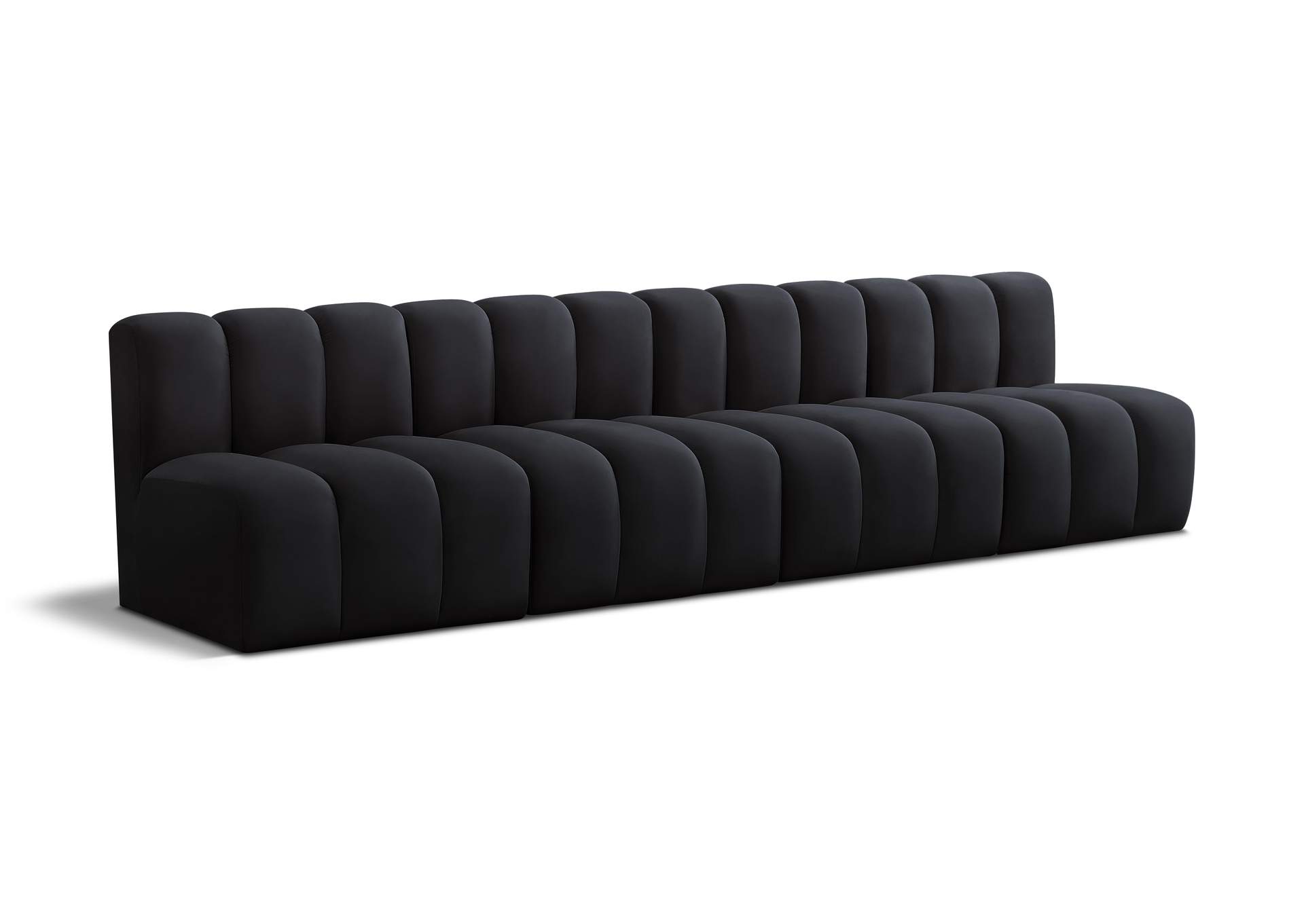 Arc Black Velvet Modular Sofa,Meridian Furniture