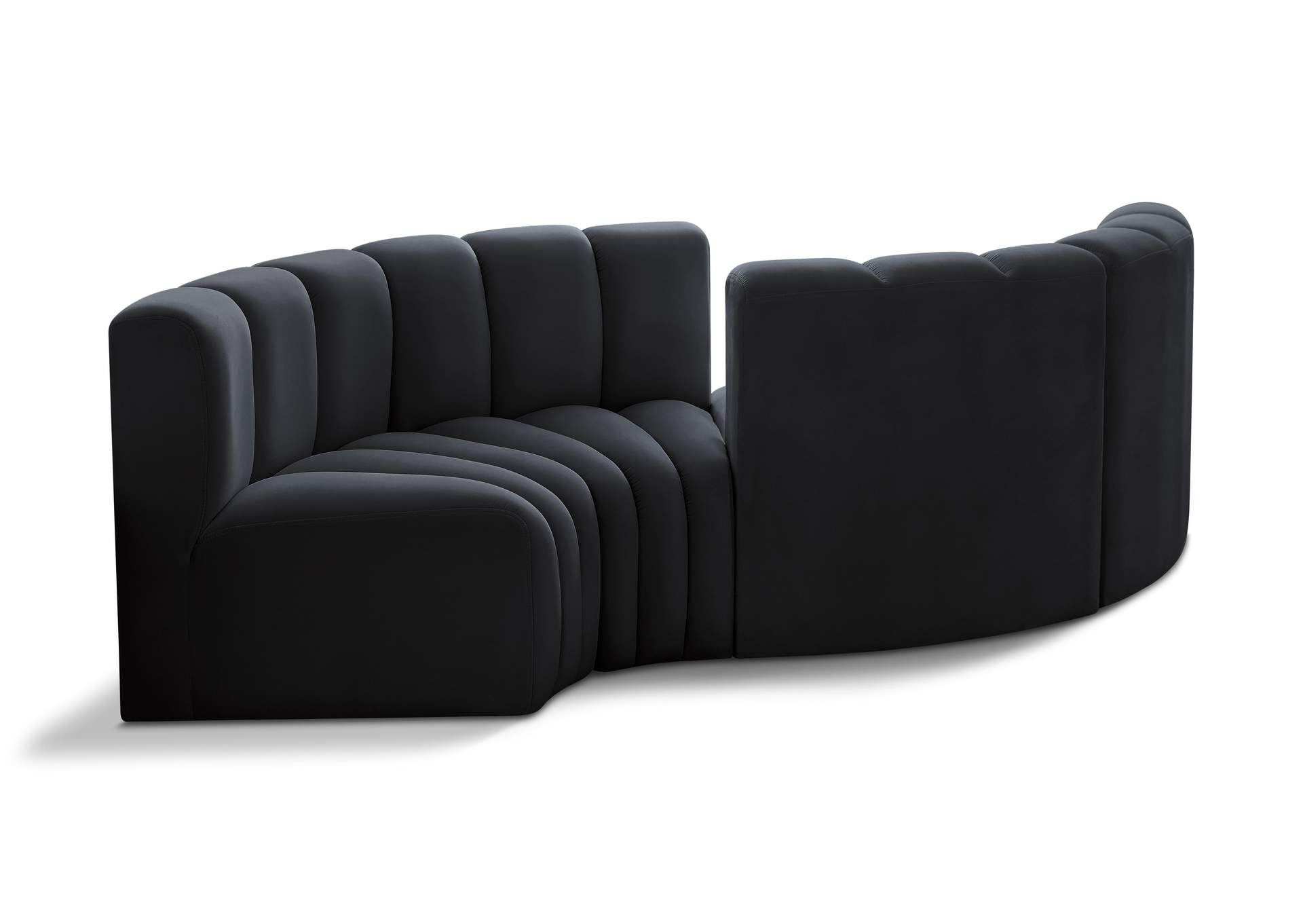 Arc Black Velvet Modular Sofa,Meridian Furniture