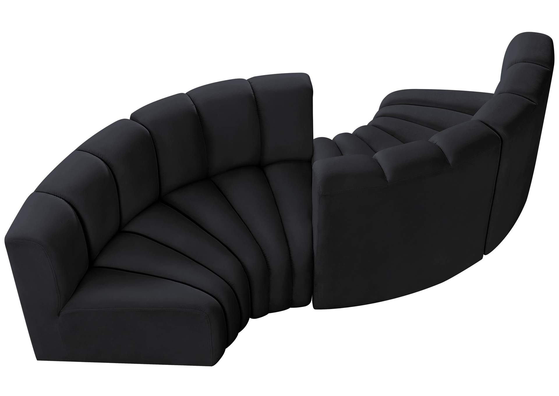 Arc Black Velvet Modular Sofa,Meridian Furniture