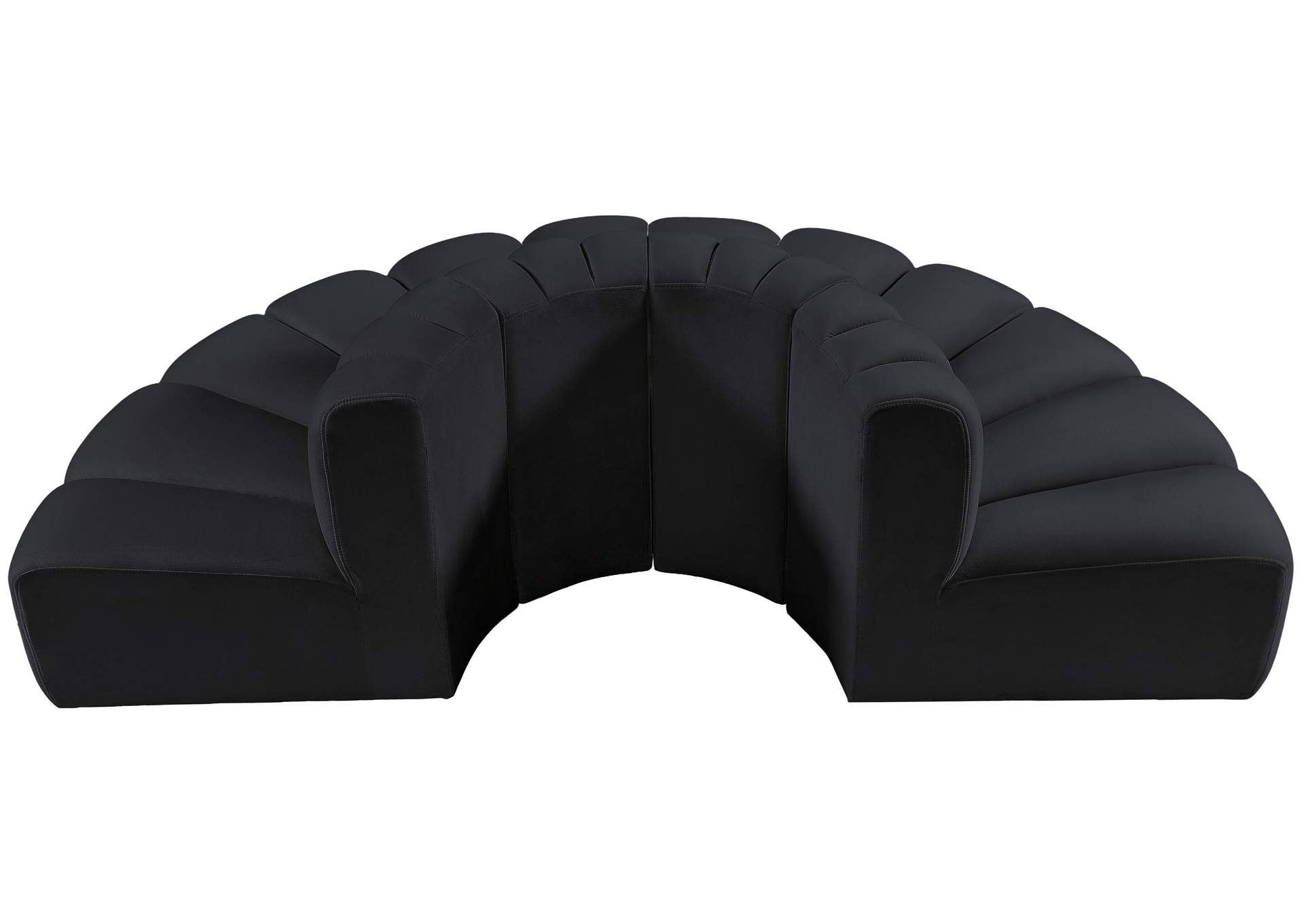 Arc Black Velvet Modular Sofa,Meridian Furniture