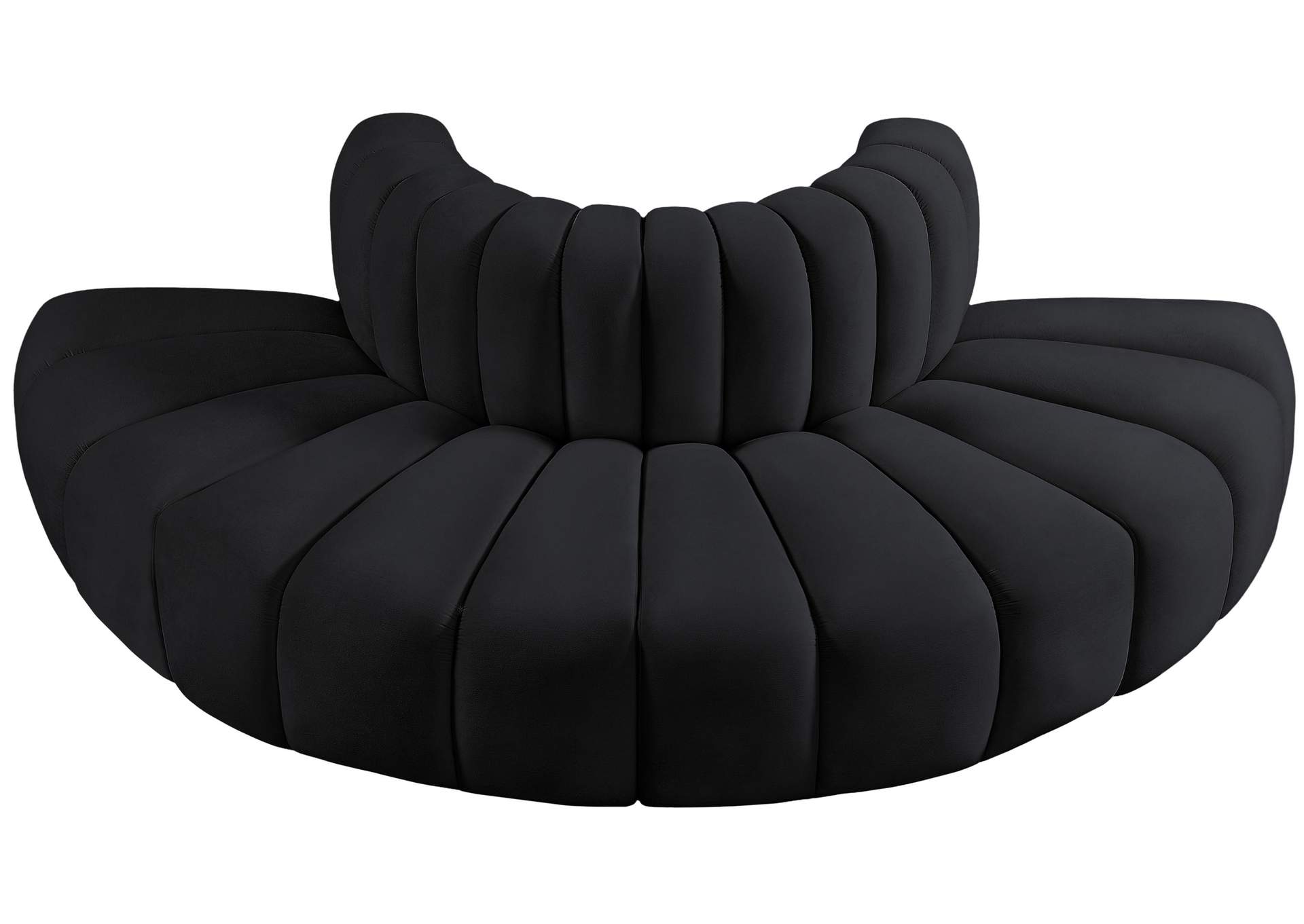 Arc Black Velvet Modular Sofa,Meridian Furniture