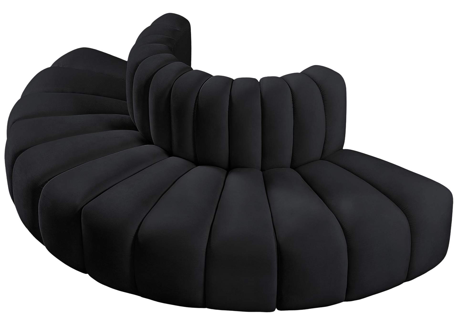 Arc Black Velvet Modular Sofa,Meridian Furniture