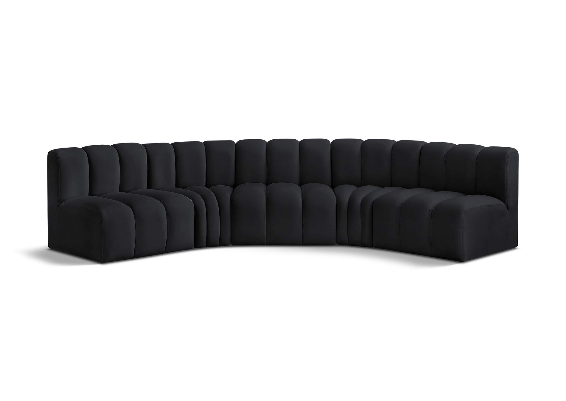 Arc Black Velvet Modular Sofa,Meridian Furniture