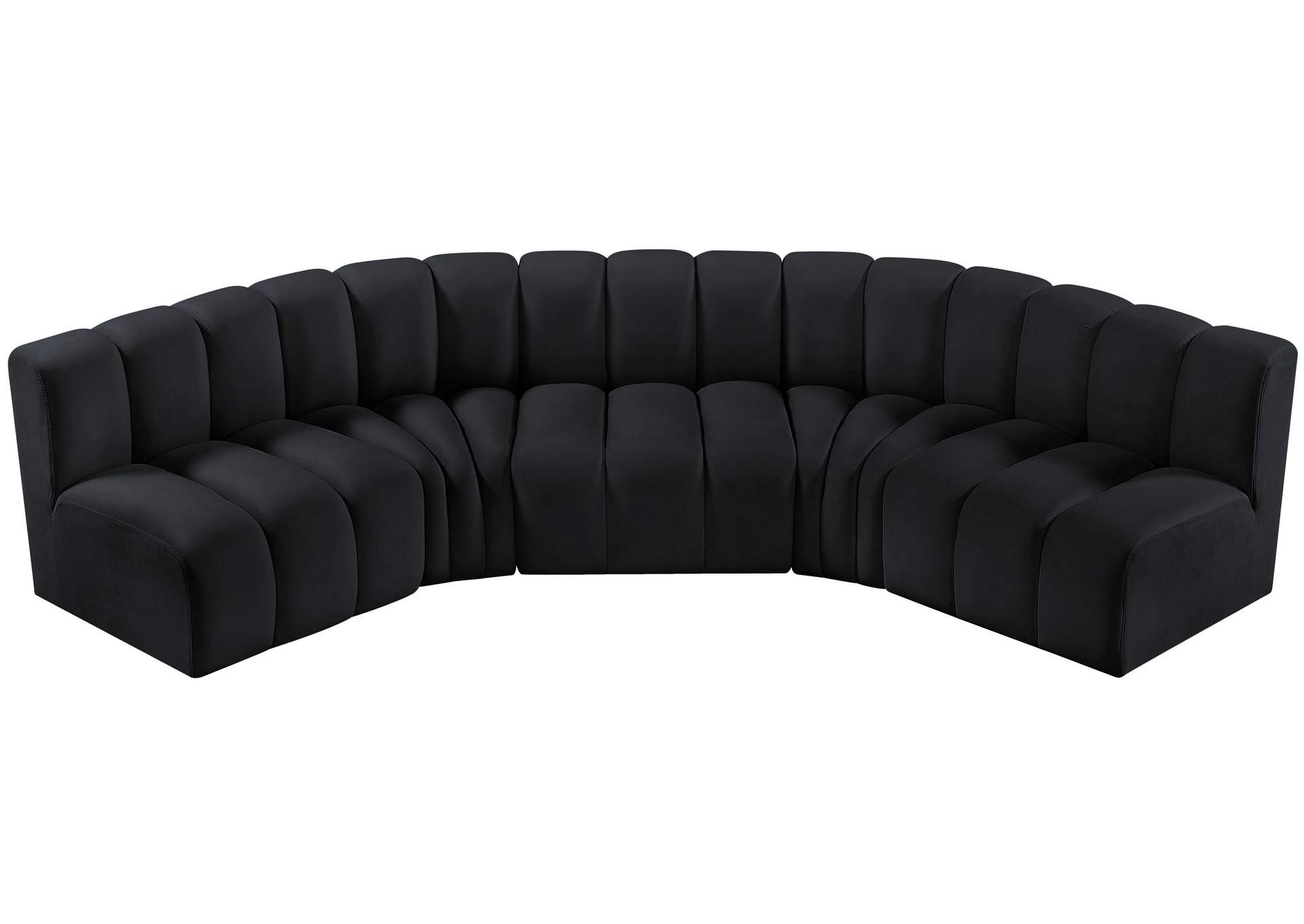 Arc Black Velvet Modular Sofa,Meridian Furniture