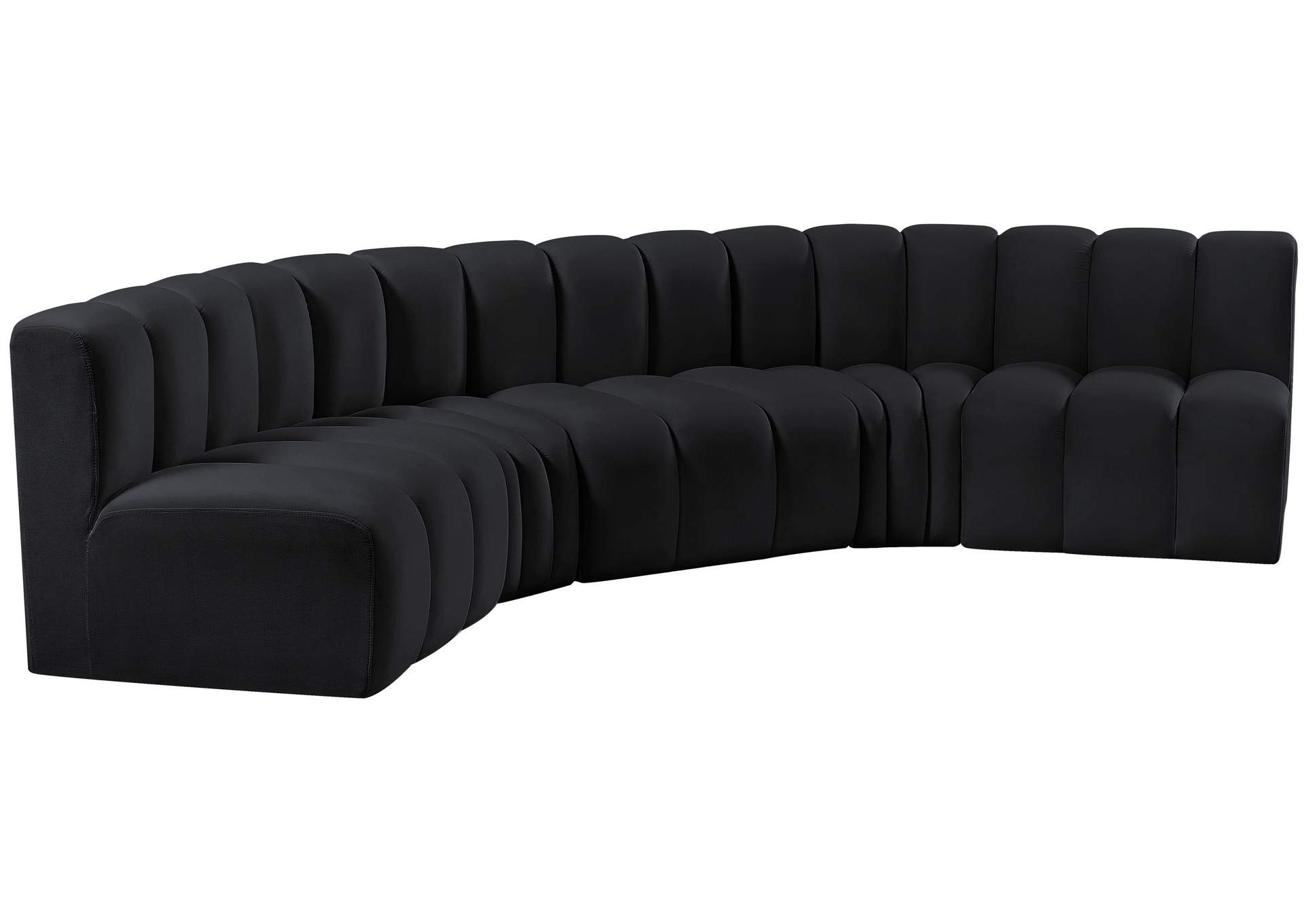 Arc Black Velvet Modular Sofa,Meridian Furniture