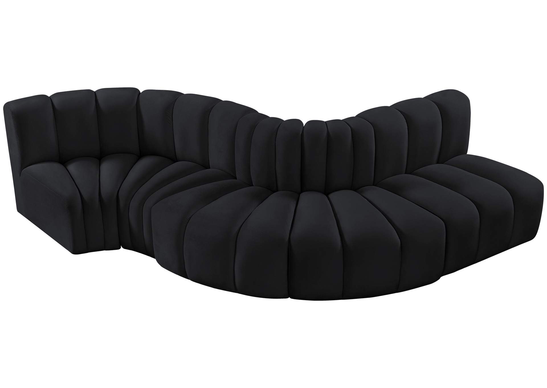 Arc Black Velvet Modular Sofa,Meridian Furniture