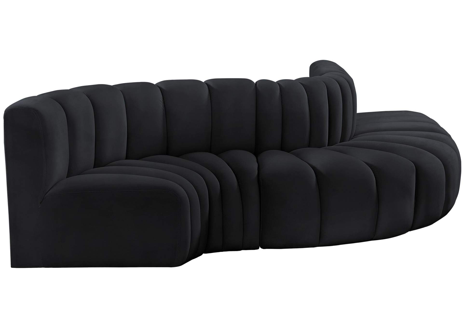 Arc Black Velvet Modular Sofa,Meridian Furniture