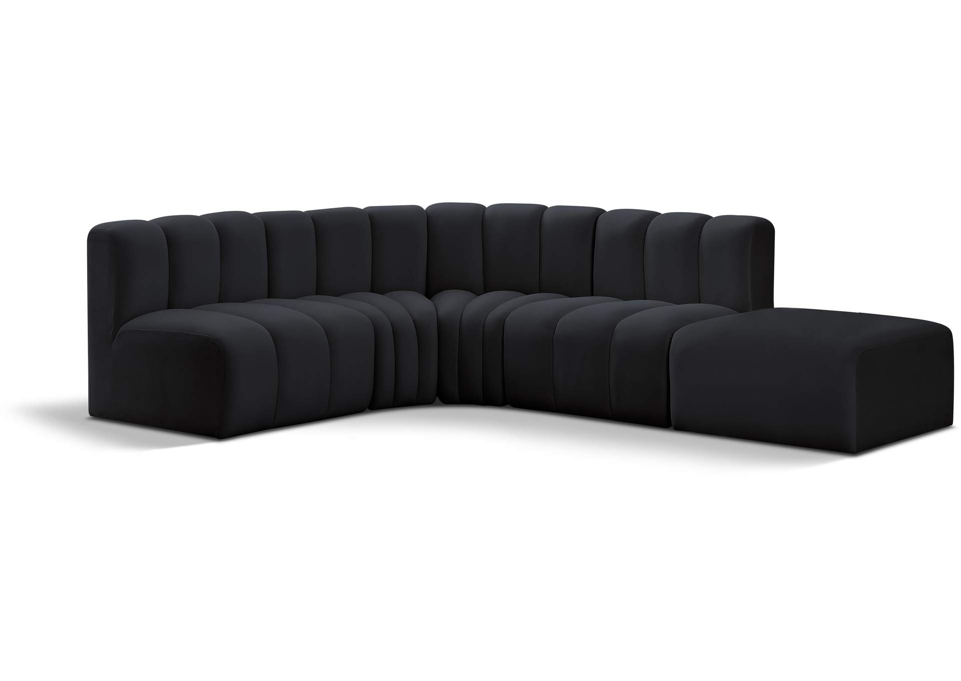 Arc Black Velvet Modular Sofa,Meridian Furniture