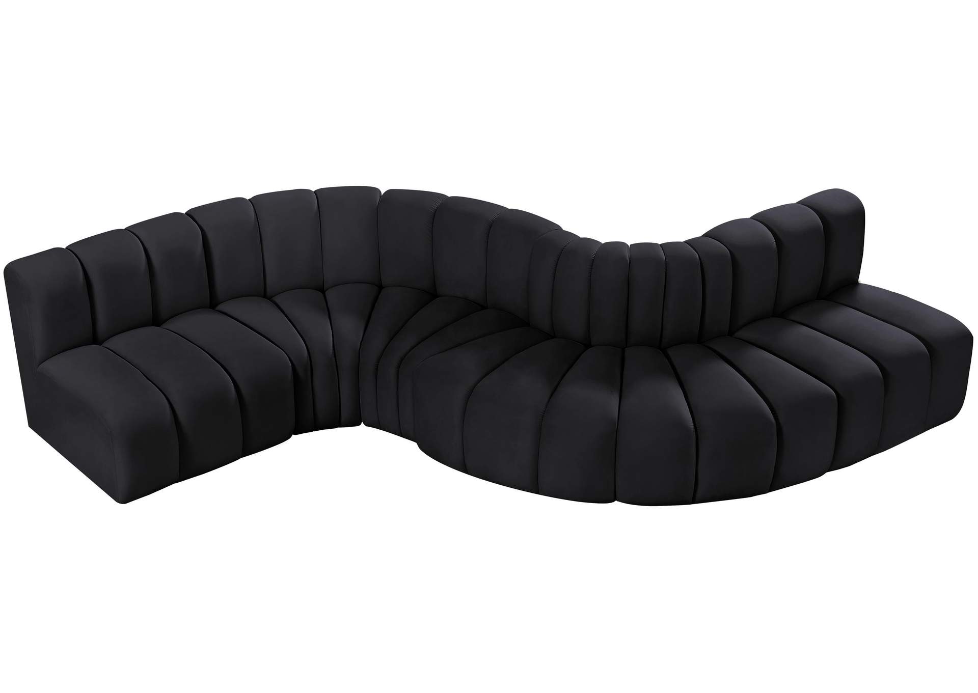 Arc Black Velvet Modular Sofa,Meridian Furniture