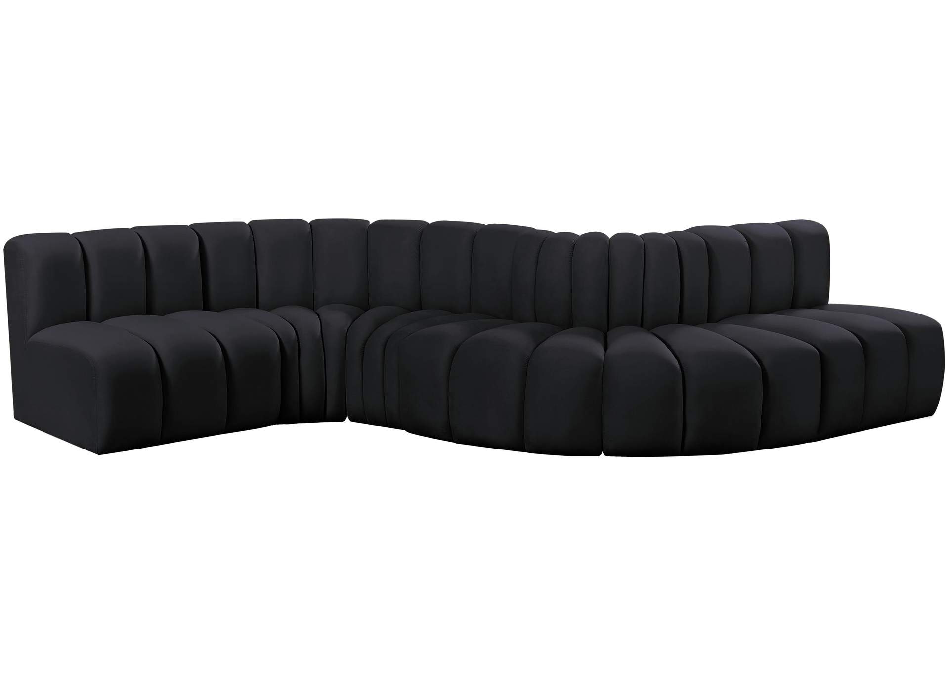 Arc Black Velvet Modular Sofa,Meridian Furniture