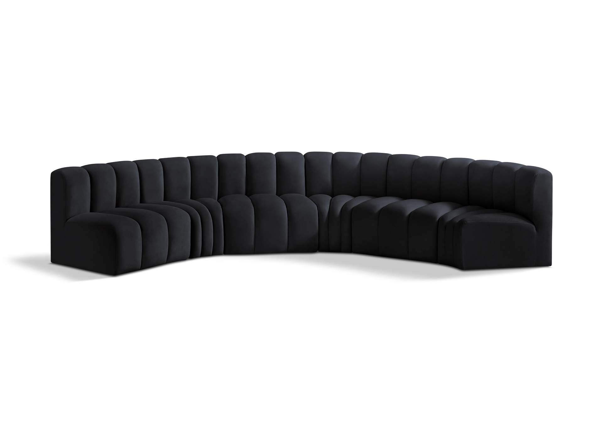 Arc Black Velvet Modular Sofa,Meridian Furniture