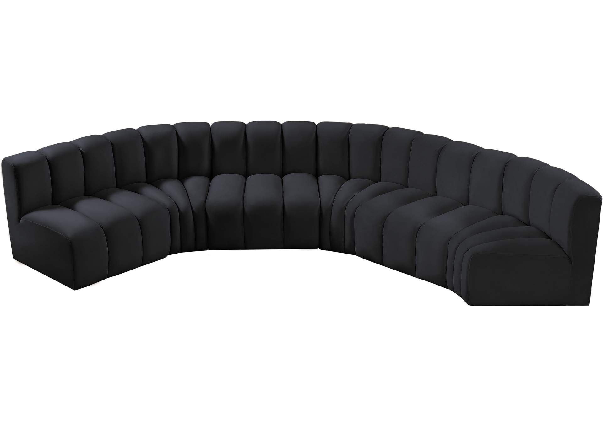 Arc Black Velvet Modular Sofa,Meridian Furniture