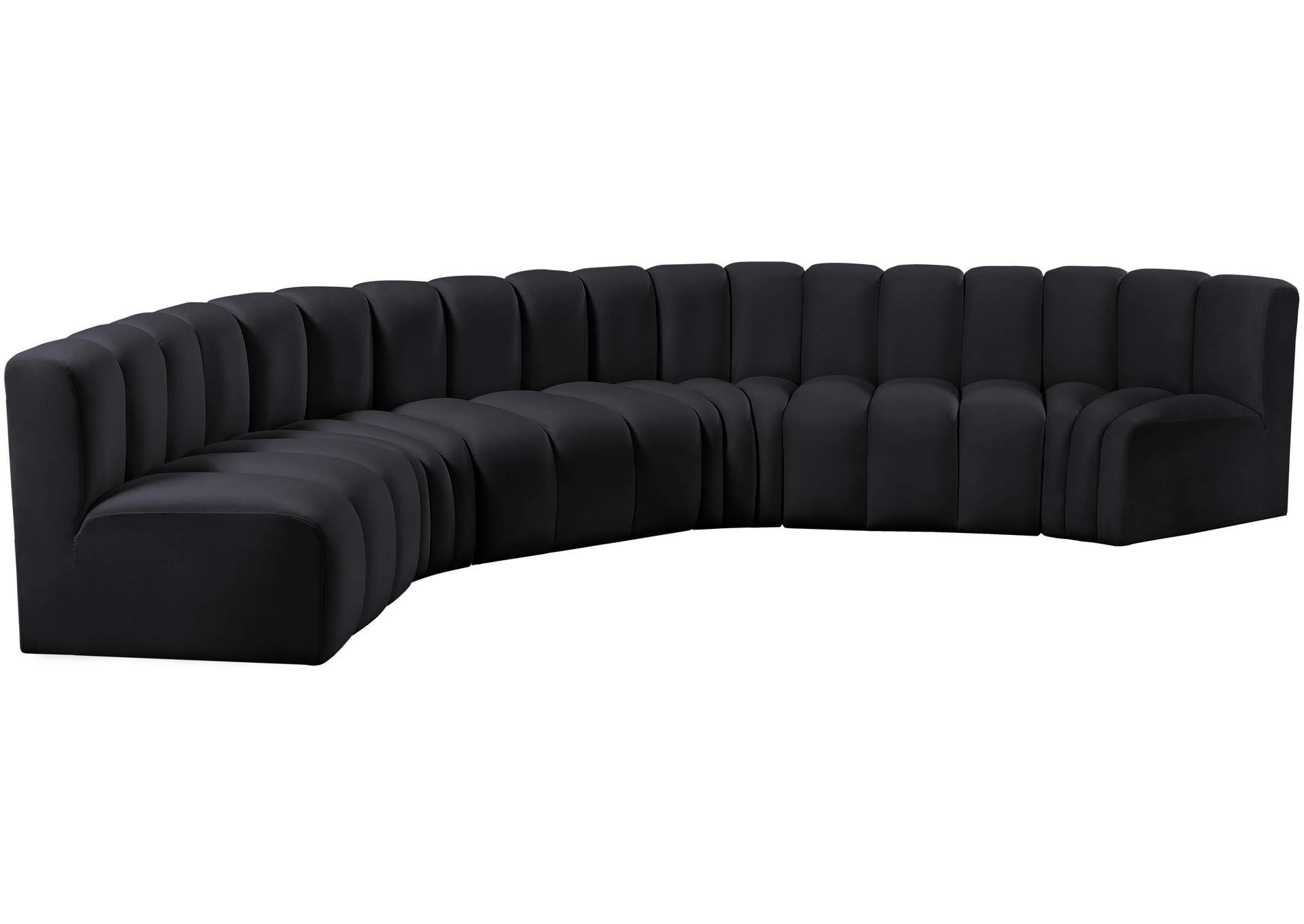 Arc Black Velvet Modular Sofa,Meridian Furniture